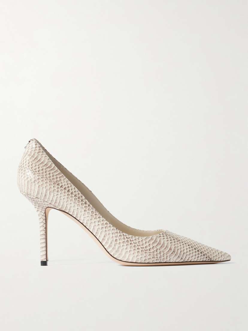 Jimmy Choo Love 85 Snake-effect Leather Pumps