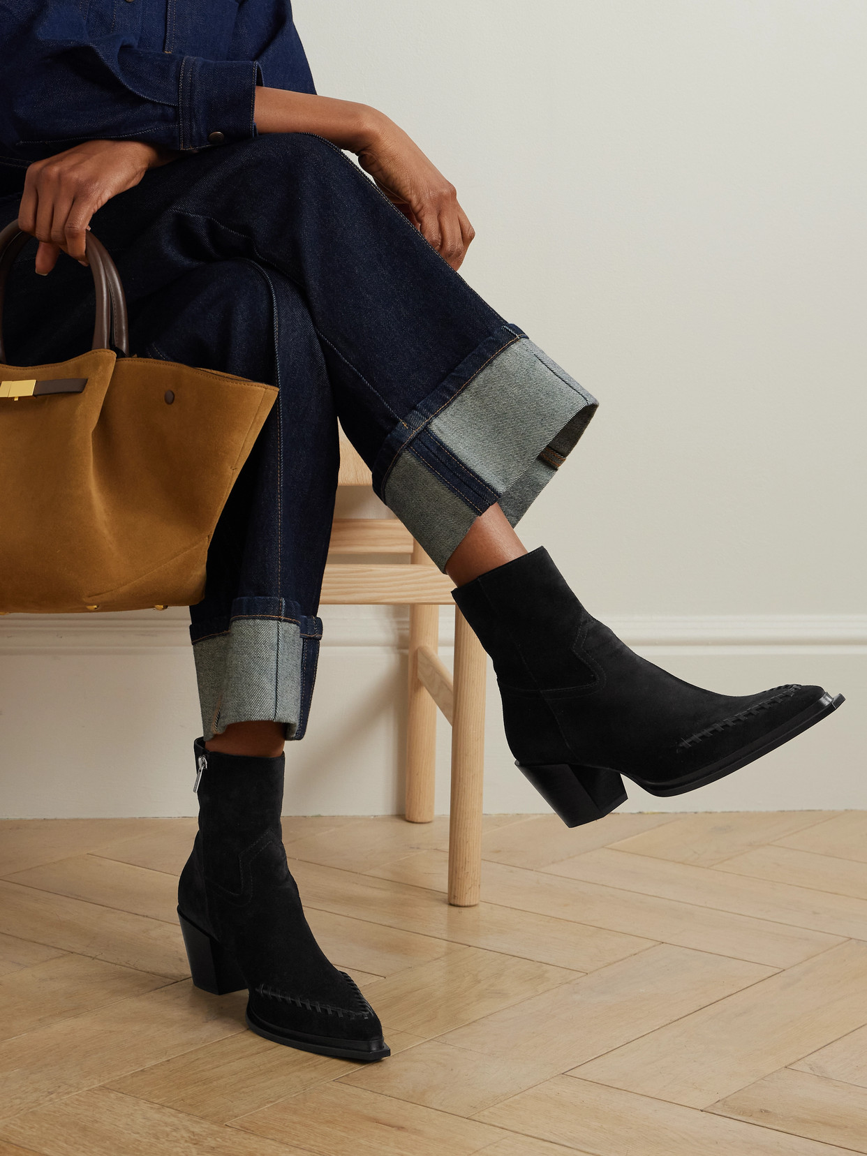 Jimmy Choo Cece 60 Suede Ankle Boots In Black