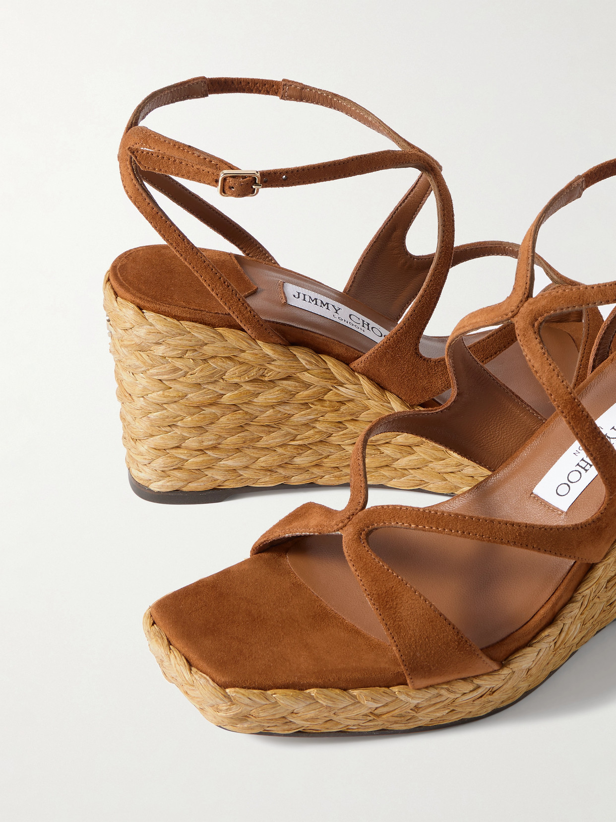 Jimmy Choo Ayla 85 Suede Platform Espadrilles