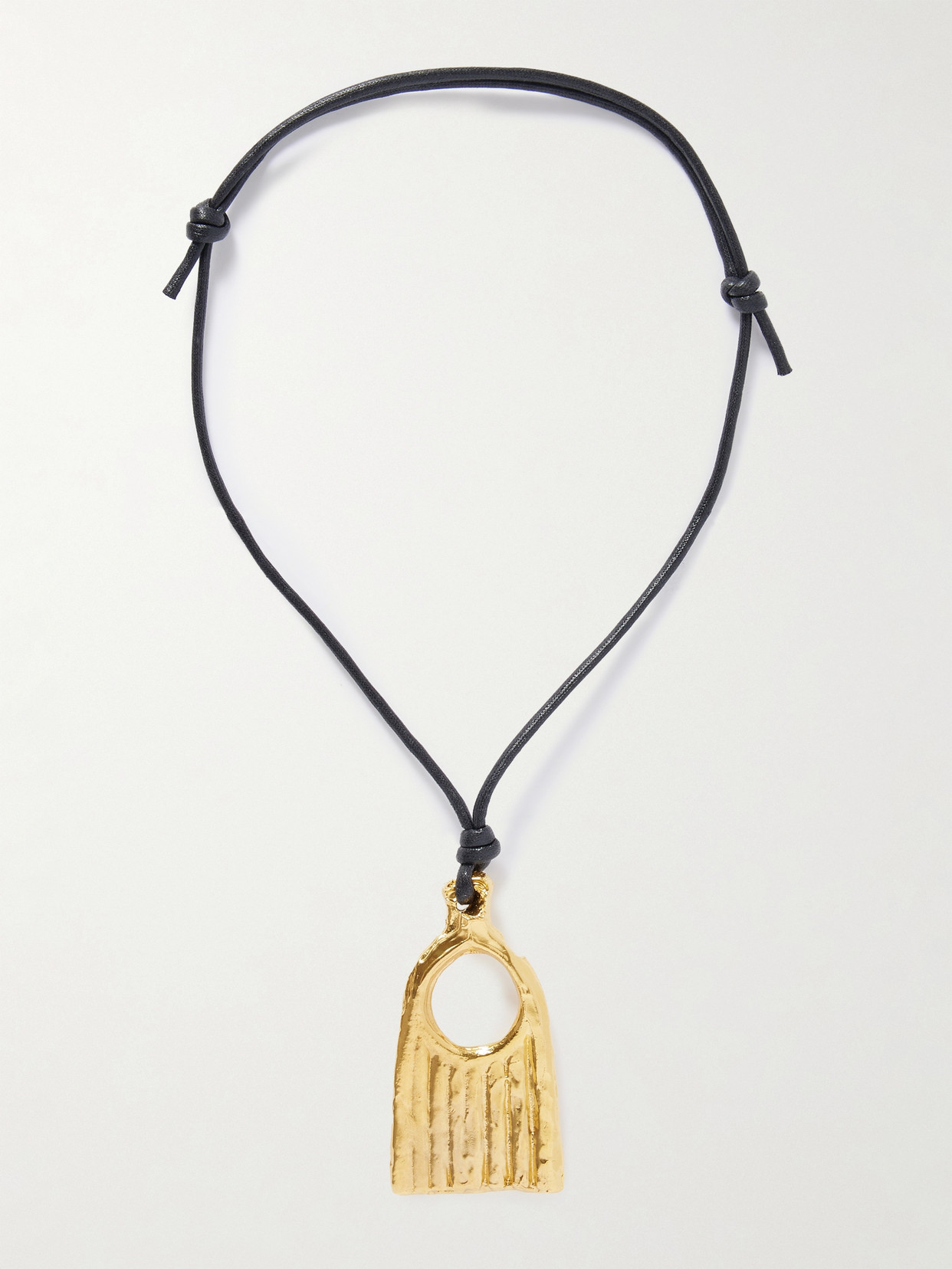 Alighieri The Vanitas Cord And Recycled Gold-plated Necklace In Black