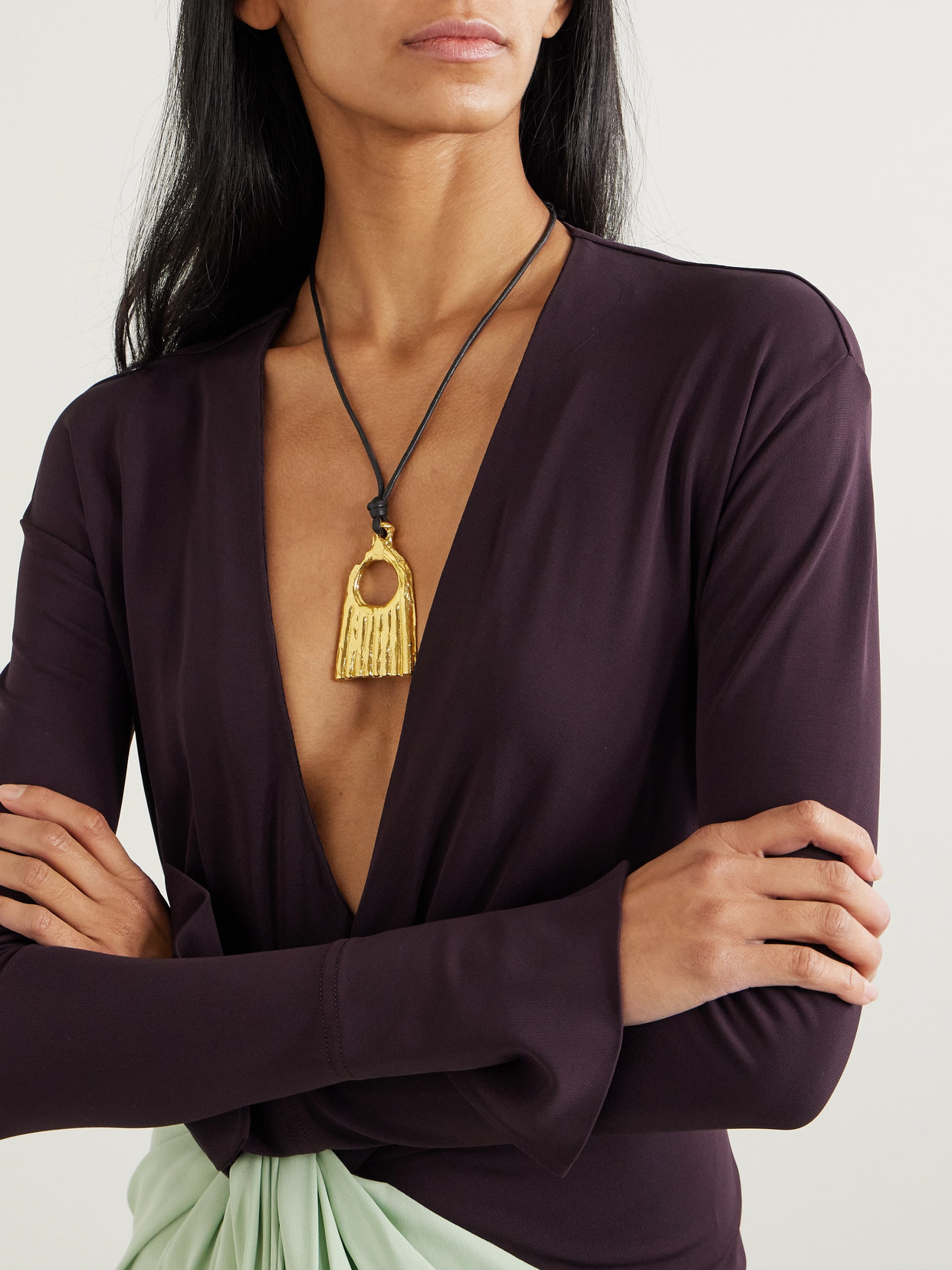 Alighieri The Vanitas Cord And Recycled Gold-plated Necklace In Black