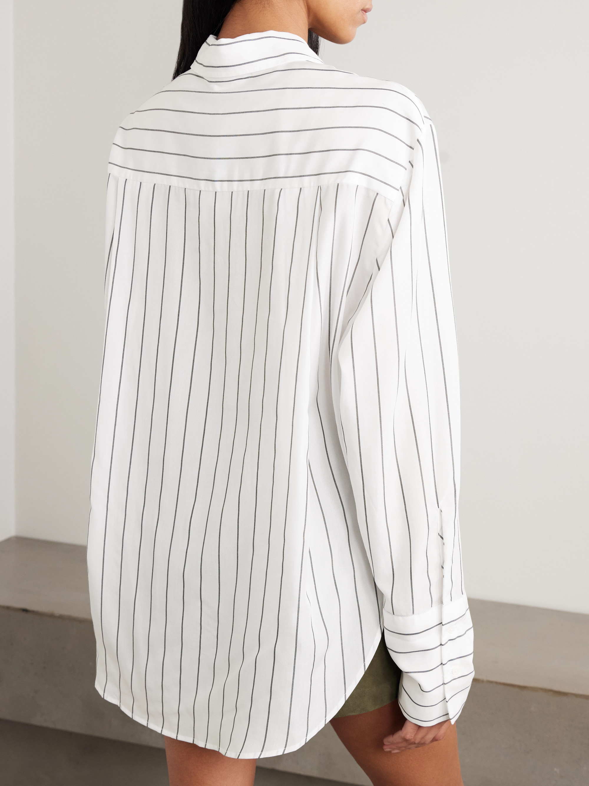 The Frankie Shop Helen striped Lyocell shirt thumbnail