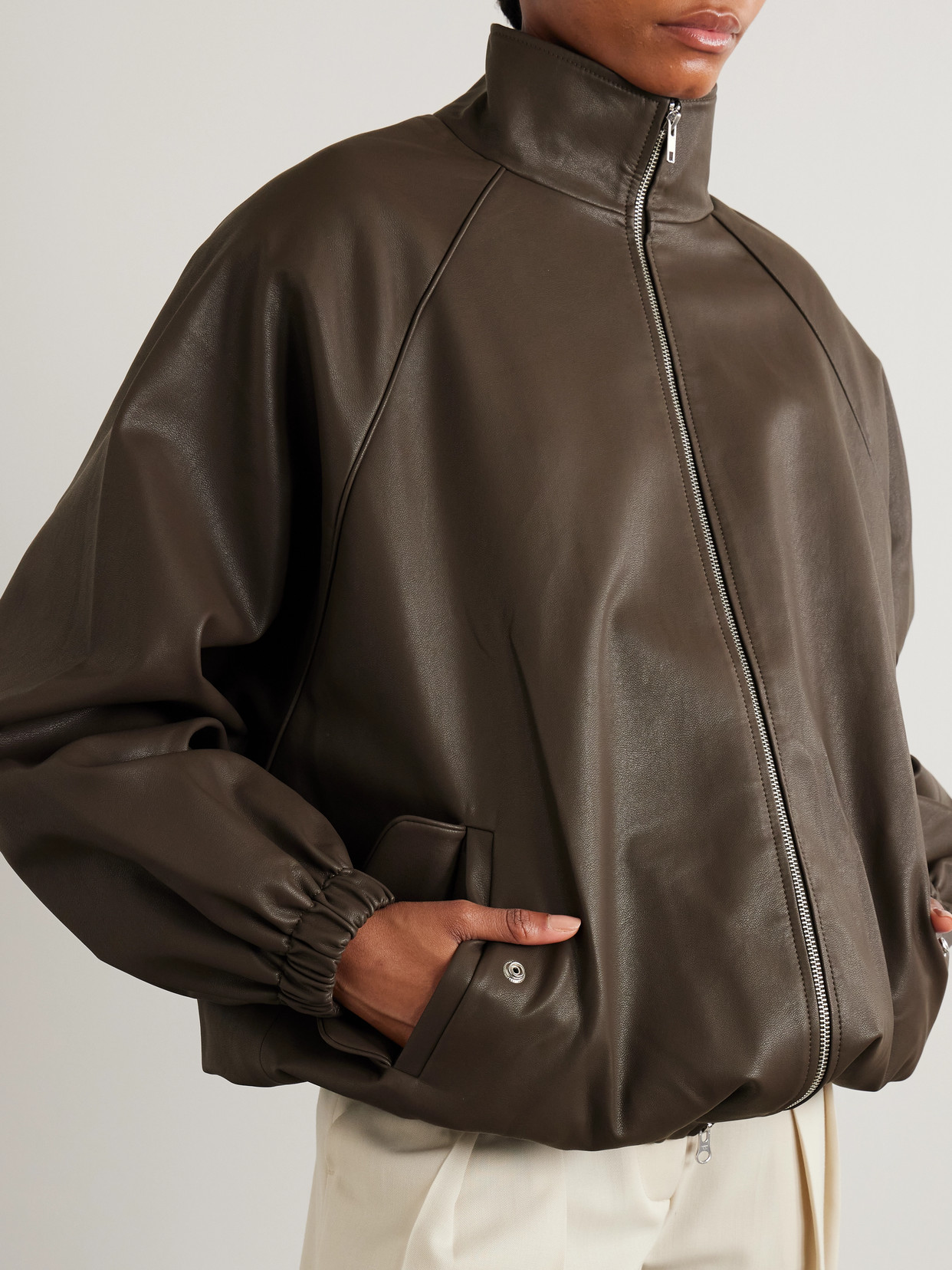 The Frankie Shop Senta Oversized Bomber Jacket