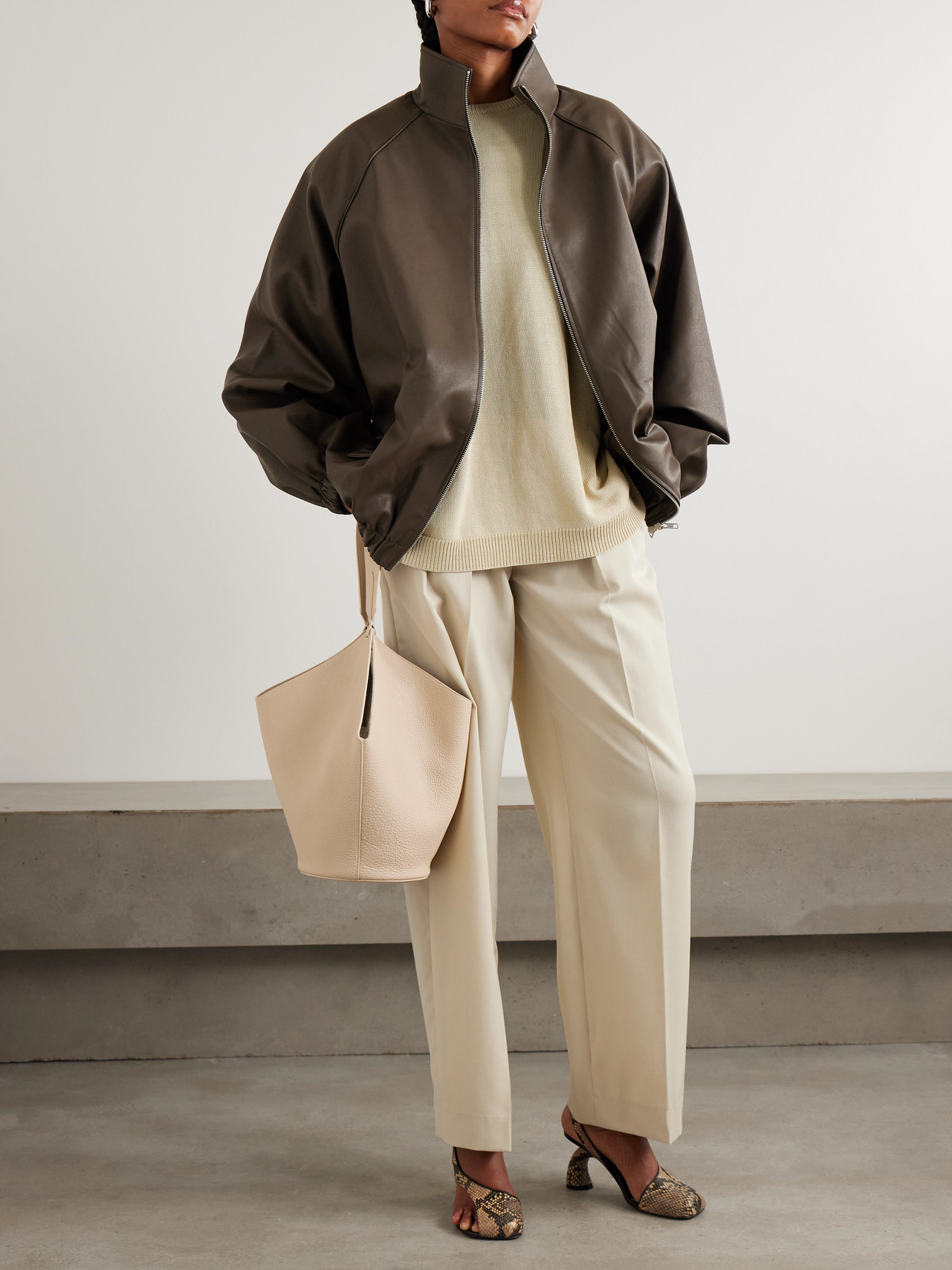 The Frankie Shop Senta Oversized Bomber Jacket