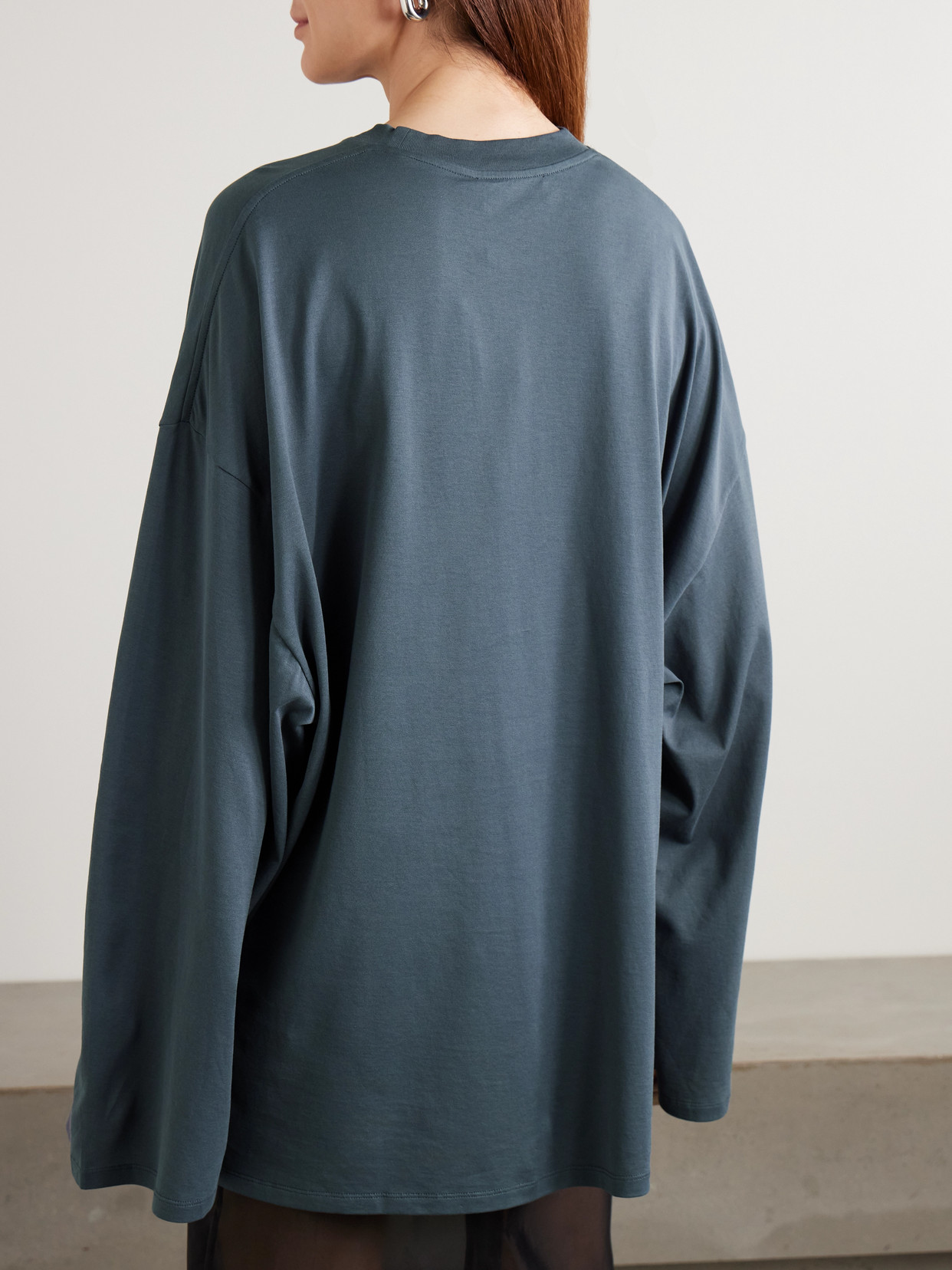 The Frankie Shop Rio Oversized Organic Cotton-jersey T-shirt In Blue