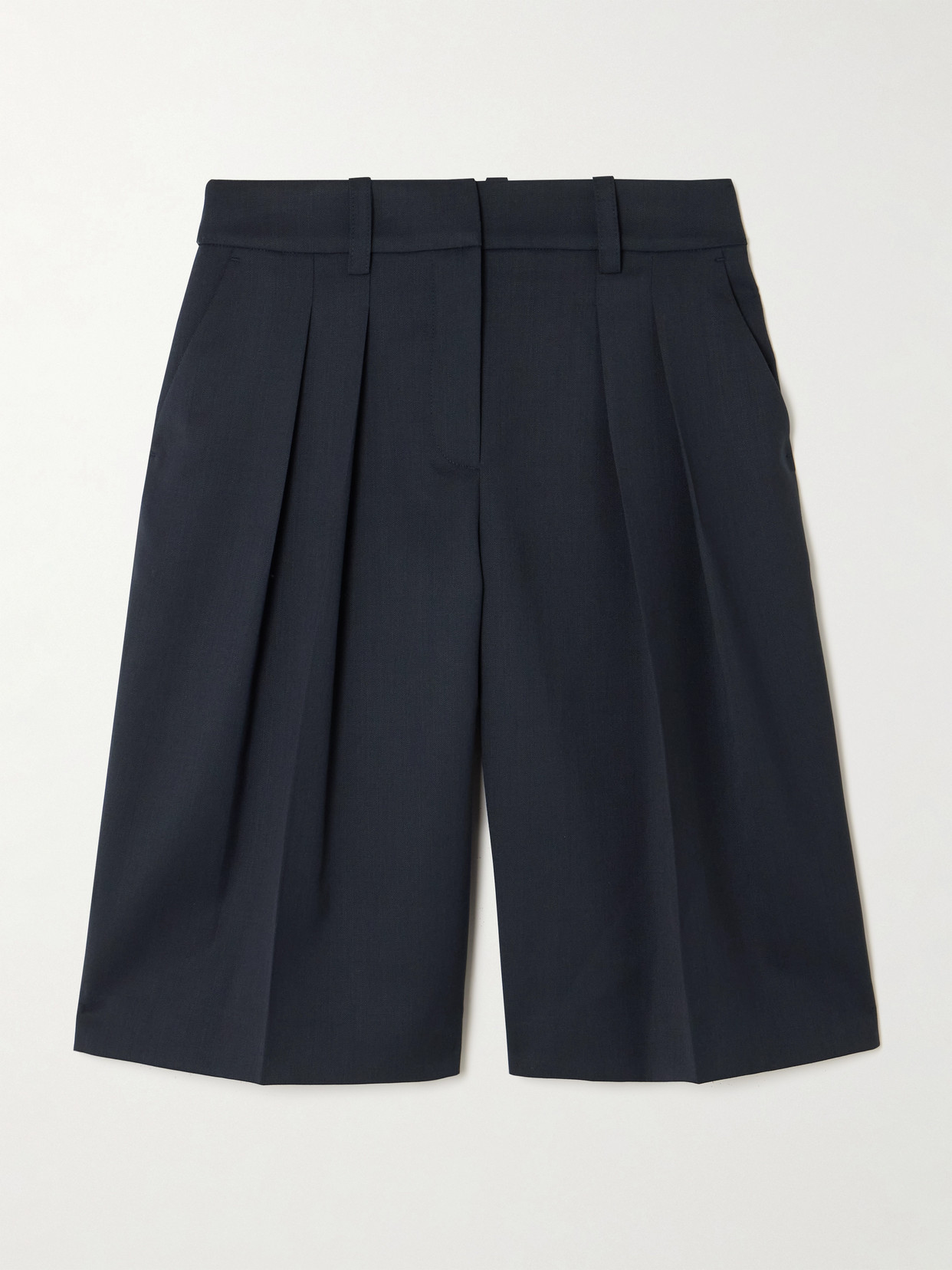 The Frankie Shop Bilbao Pleated Twill Shorts