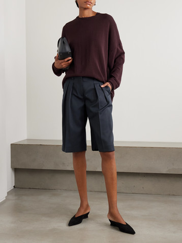 The Frankie Shop Bilbao pleated twill shorts
