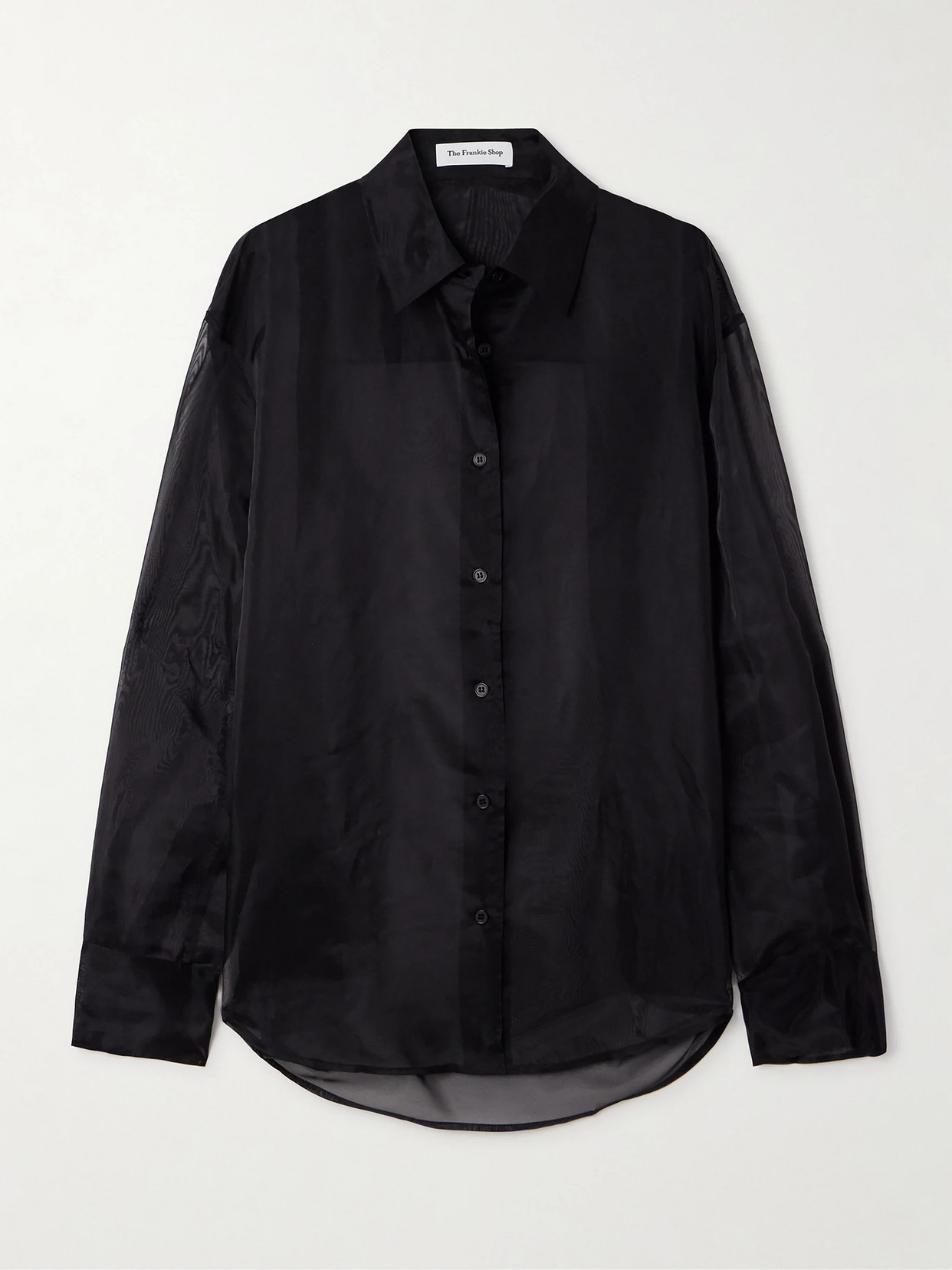 The Frankie Shop Peri Silk-blend Organza Shirt In Black