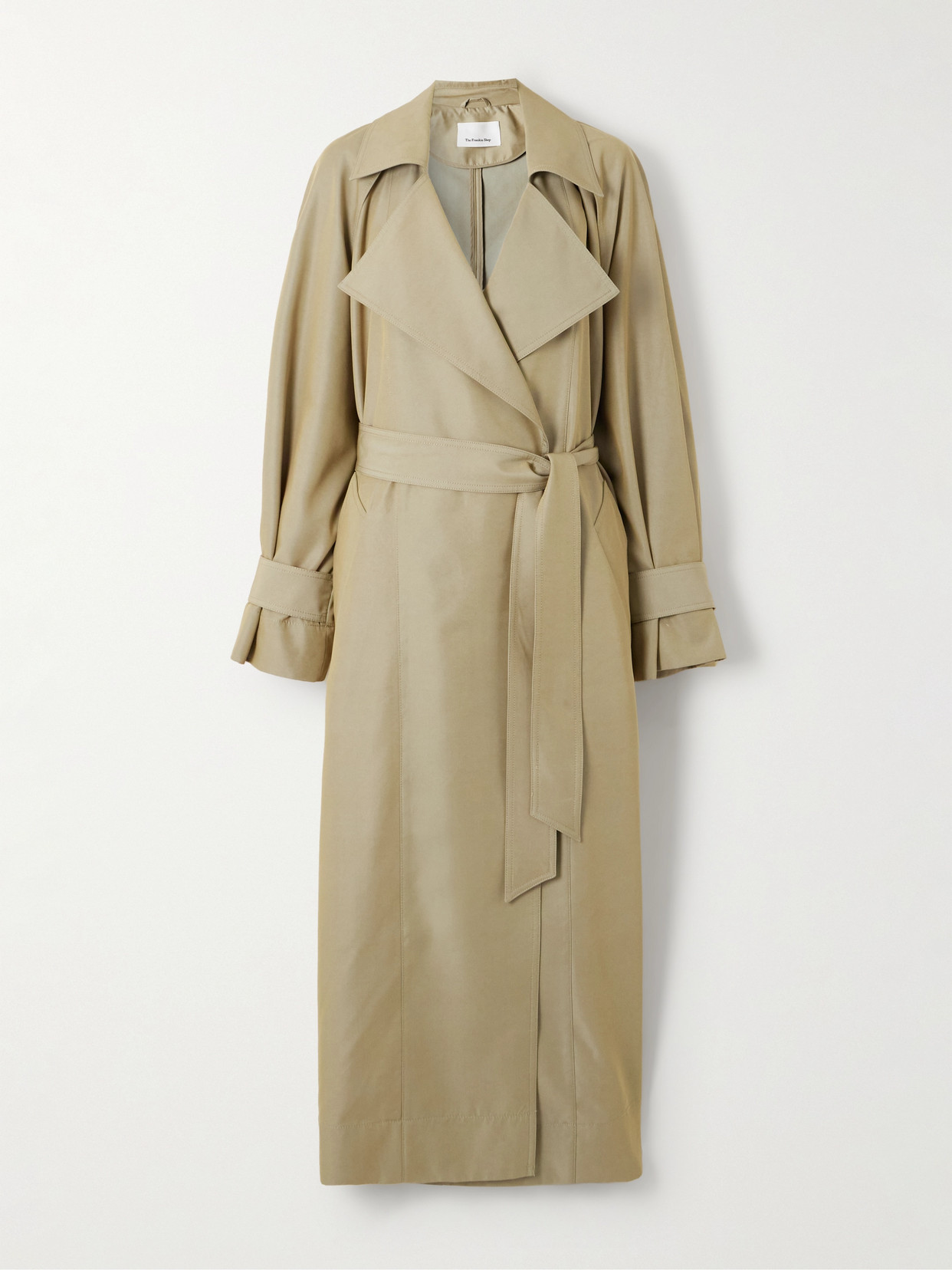 THE FRANKIE SHOP ASTORIA CUTOUT TENCEL™ LYOCELL-BLEND TRENCH COAT