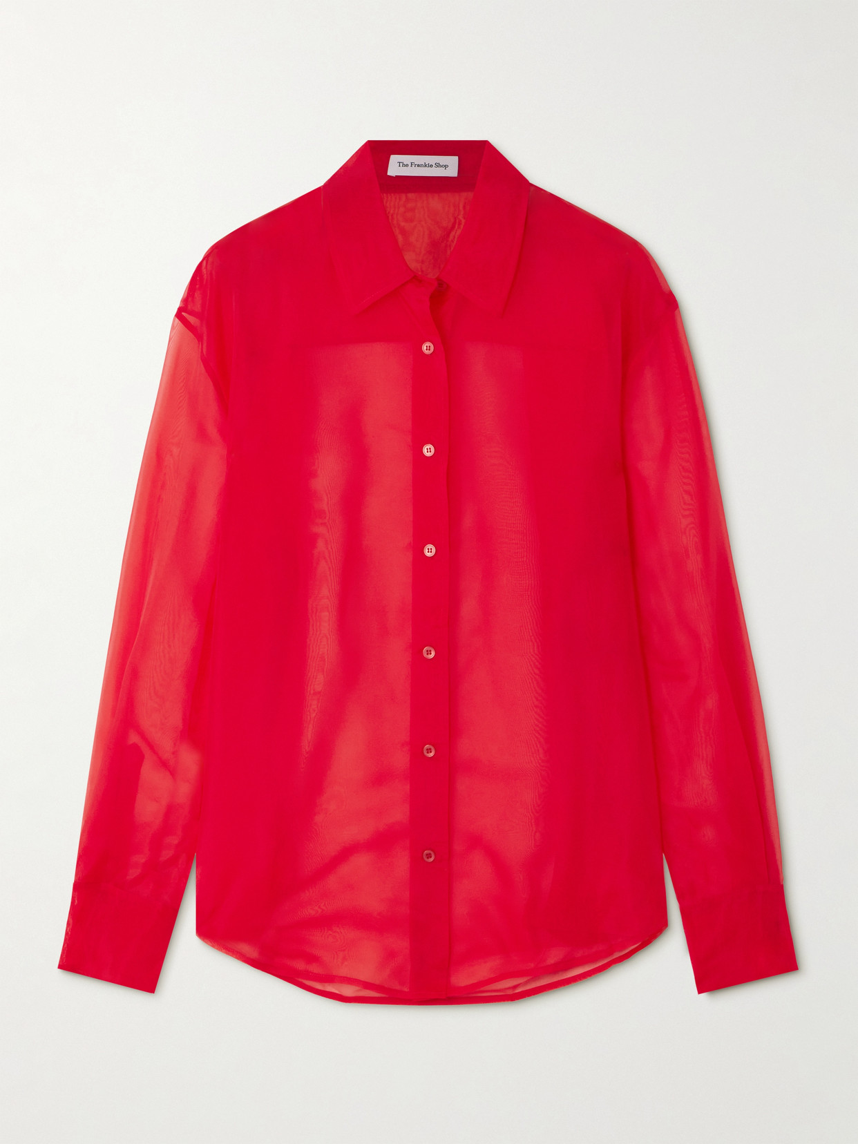 The Frankie Shop Peri Silk-blend Organza Shirt In Red
