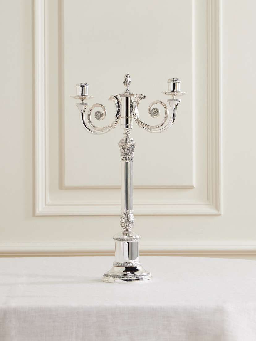 Christofle Malmaison Silver-plated Candle Holder
