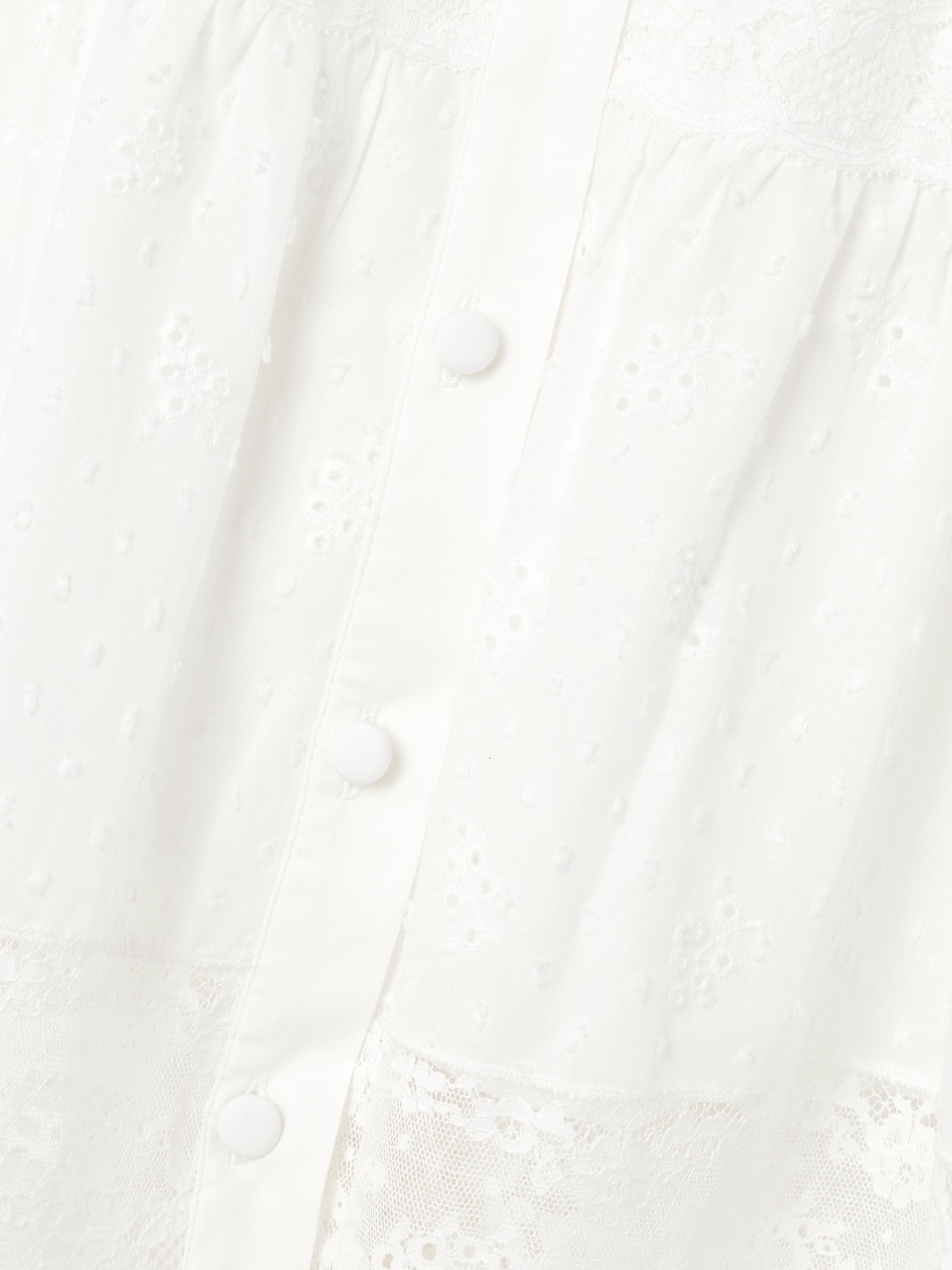 Loretta Caponi Poppi Lace-trimmed Tiered Broderie Anglaise Cotton Maxi Dress In White