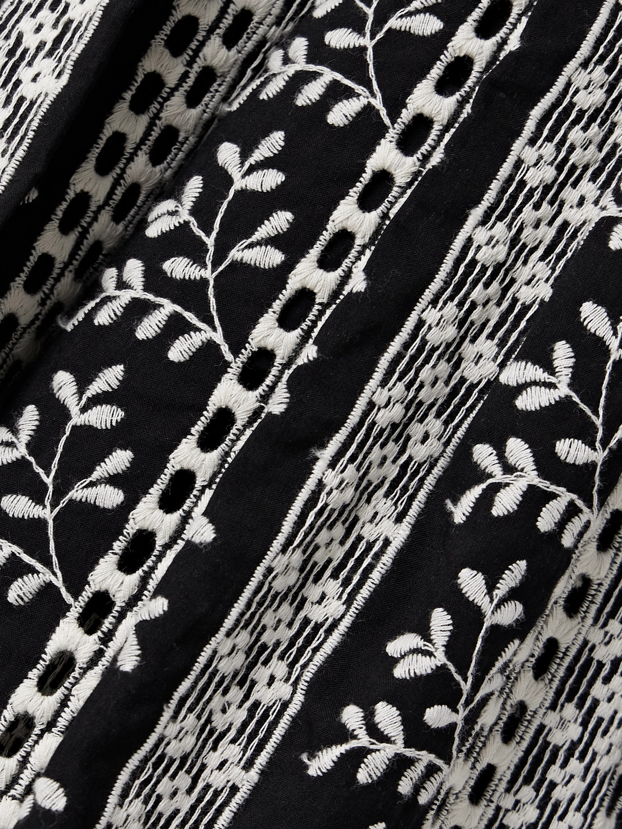 Loretta Caponi Castagneto Embroidered Cotton-voile Maxi Skirt