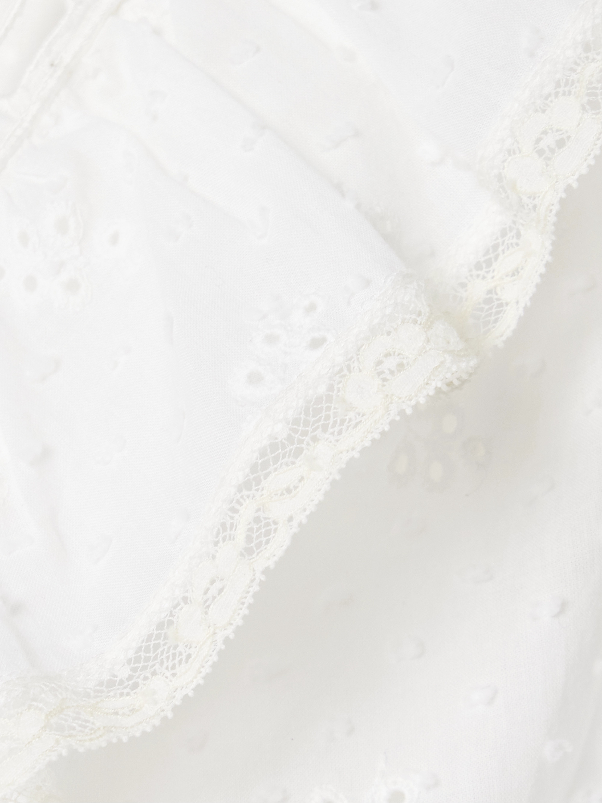 Loretta Caponi Giannella lace-trimmed broderie anglaise cotton-voile blouse