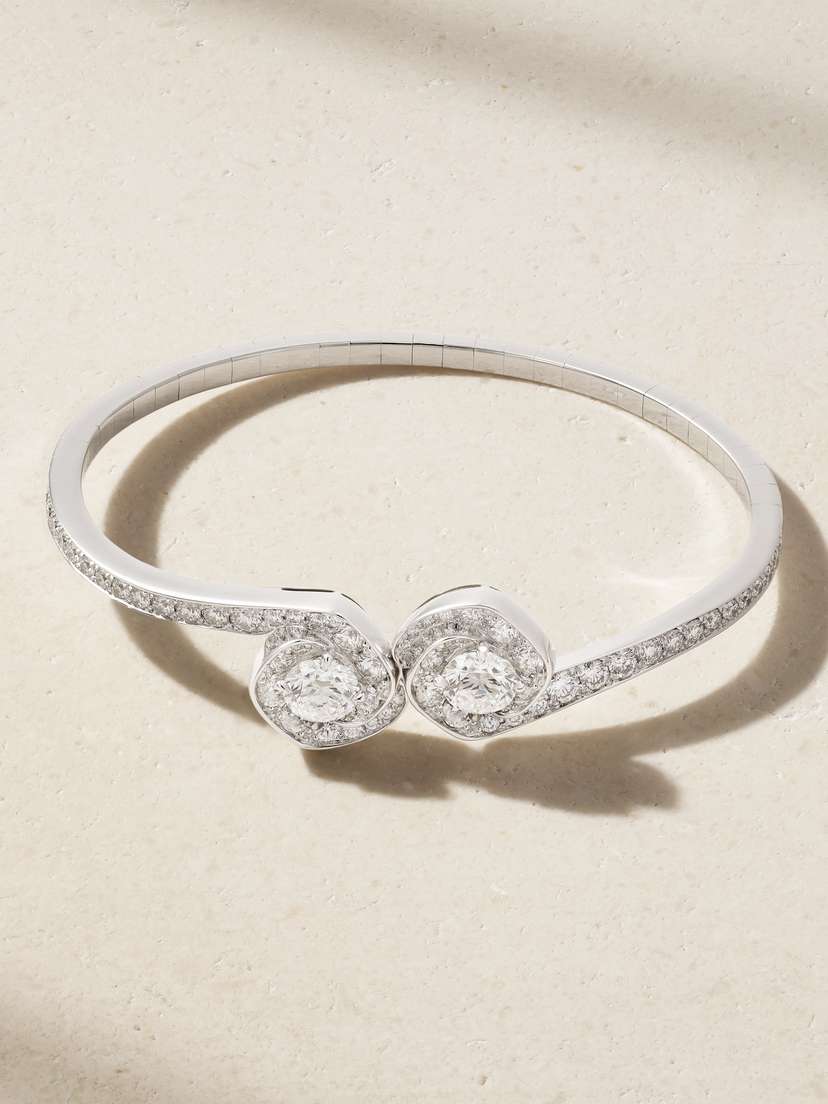 David Morris Frozen Kiss 18-karat White Gold Diamond Bangle