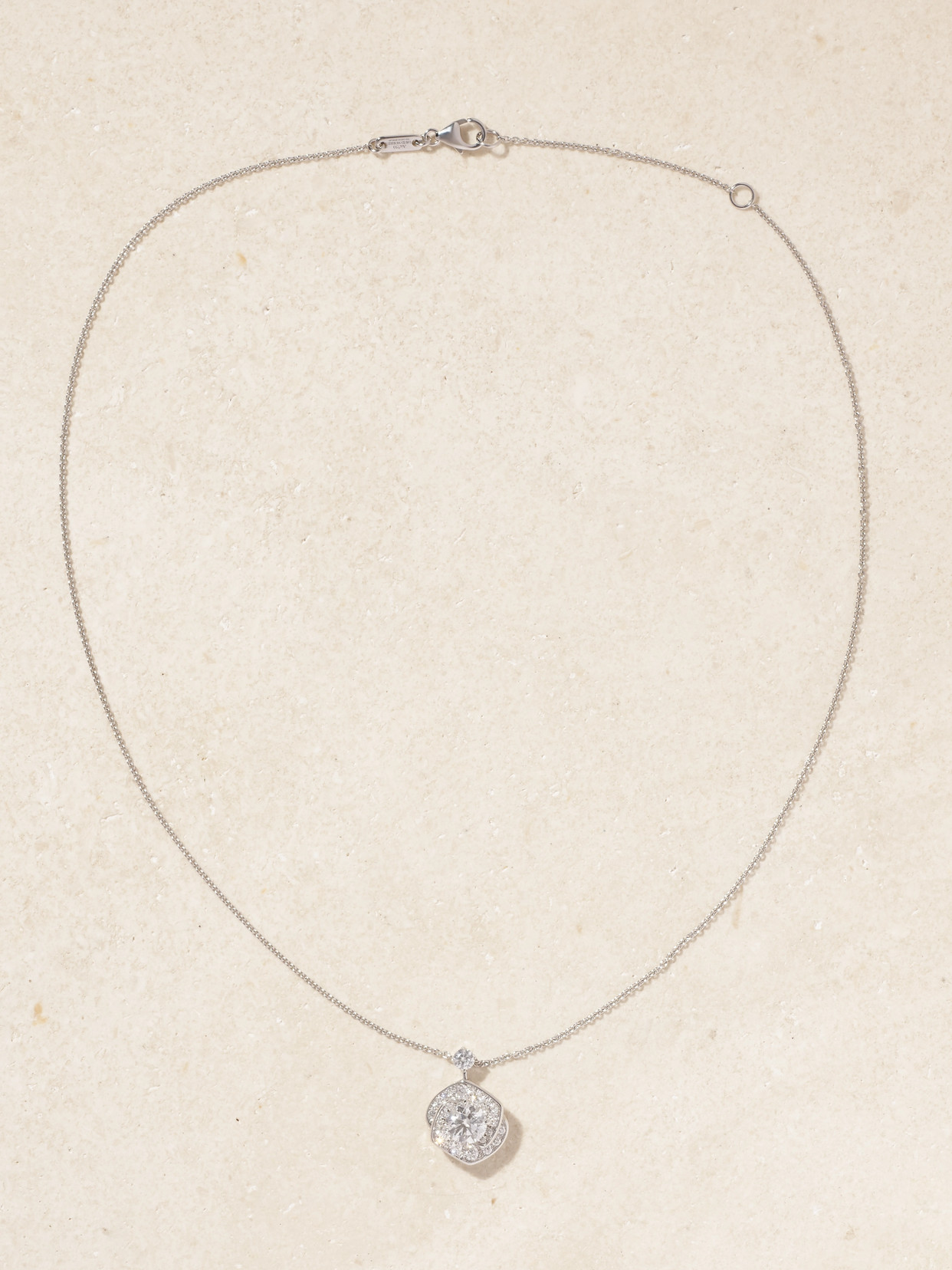 David Morris Frozen Kiss 18-karat White Gold Diamond Necklace