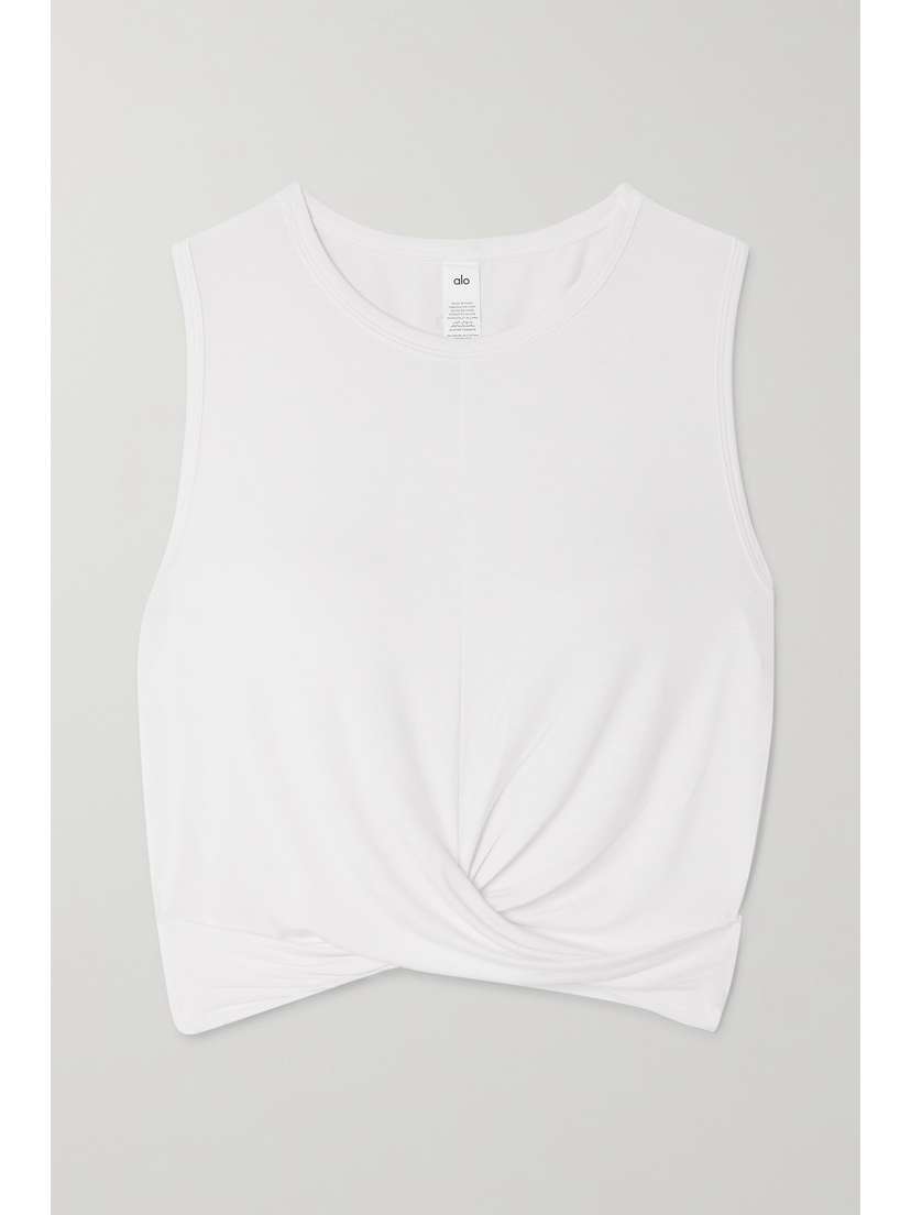 Alo Yoga Cover Cropped Draped Stretch-jersey Tank