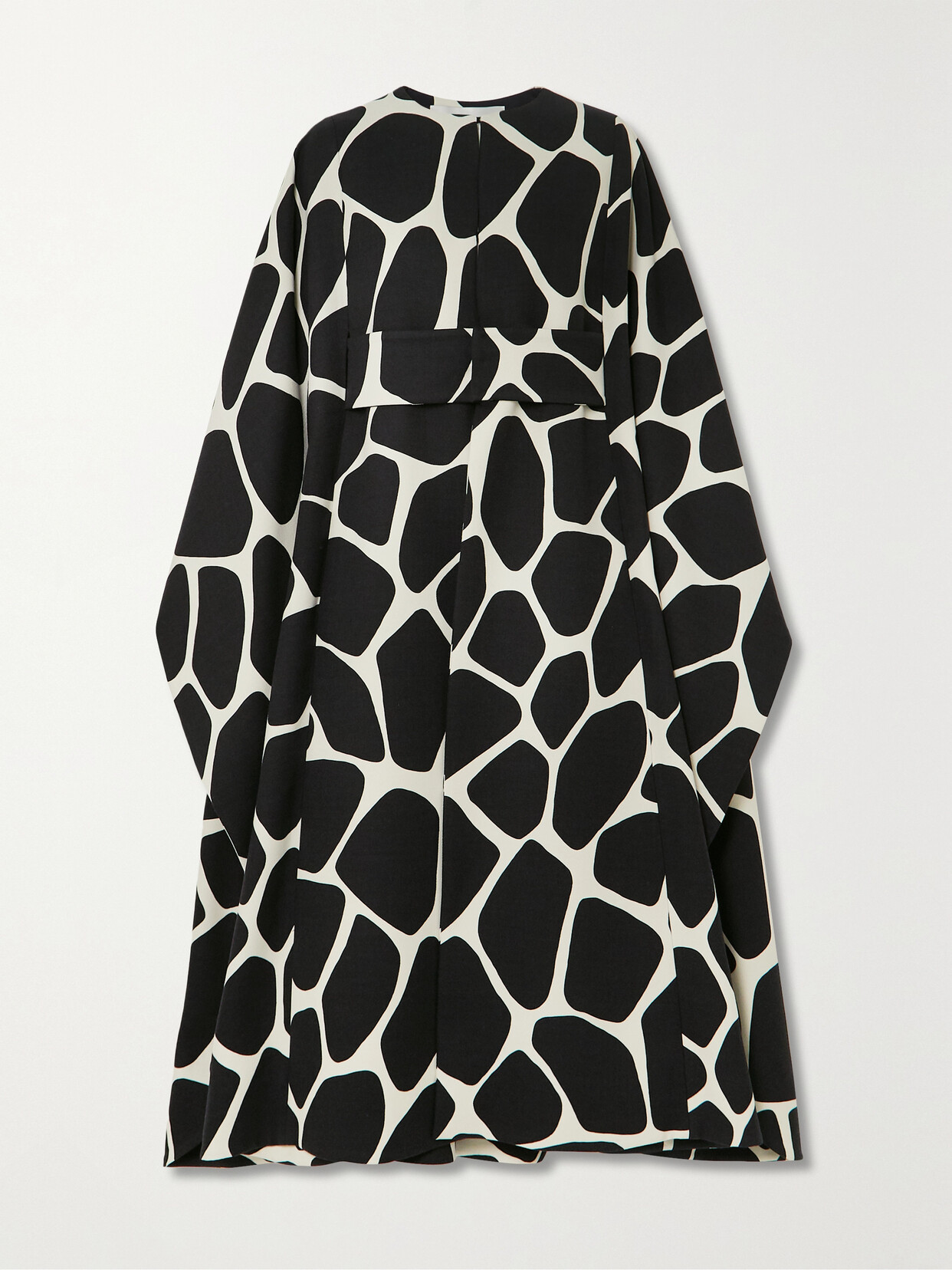 Valentino Garavani Belted Printed Wool-twill Cape - Black