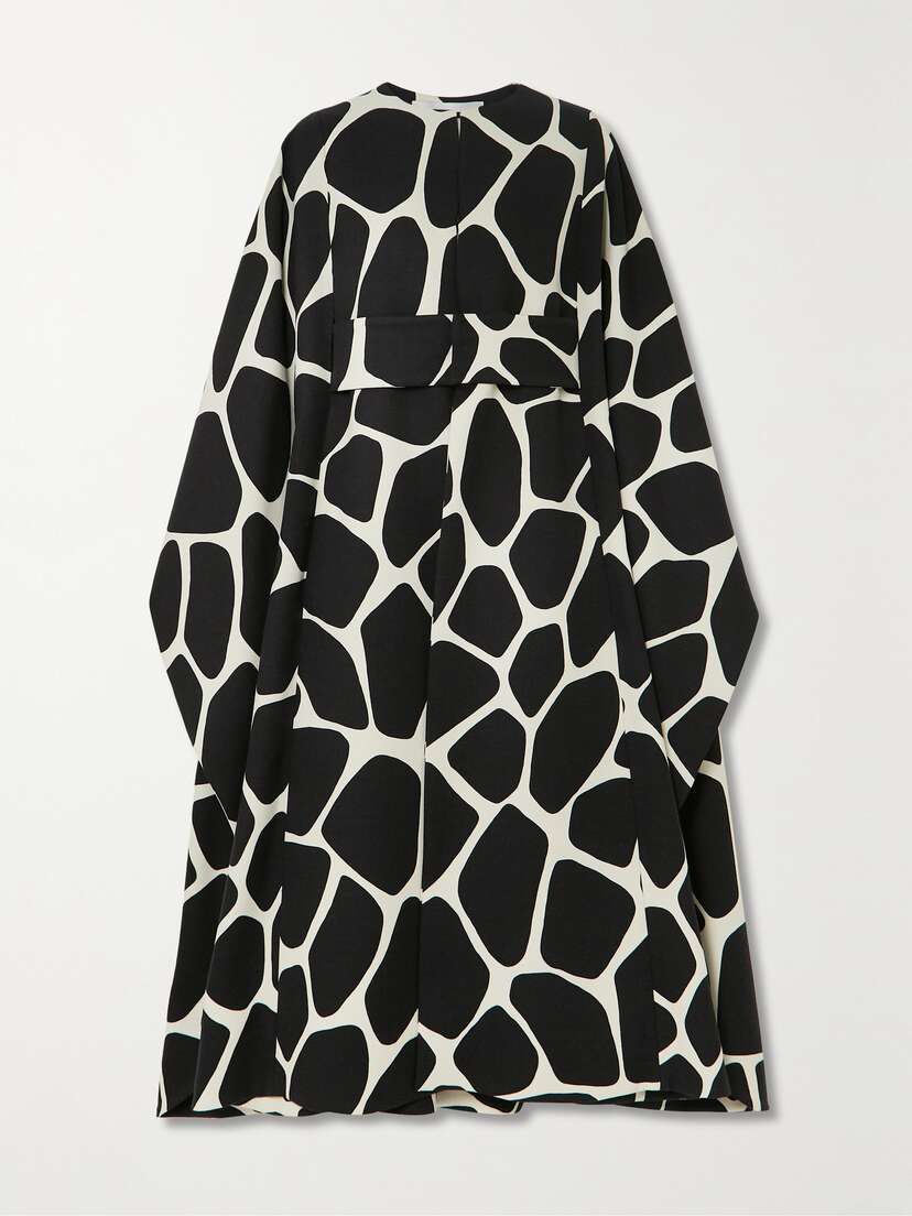Valentino Garavani Belted Printed Wool-twill Cape