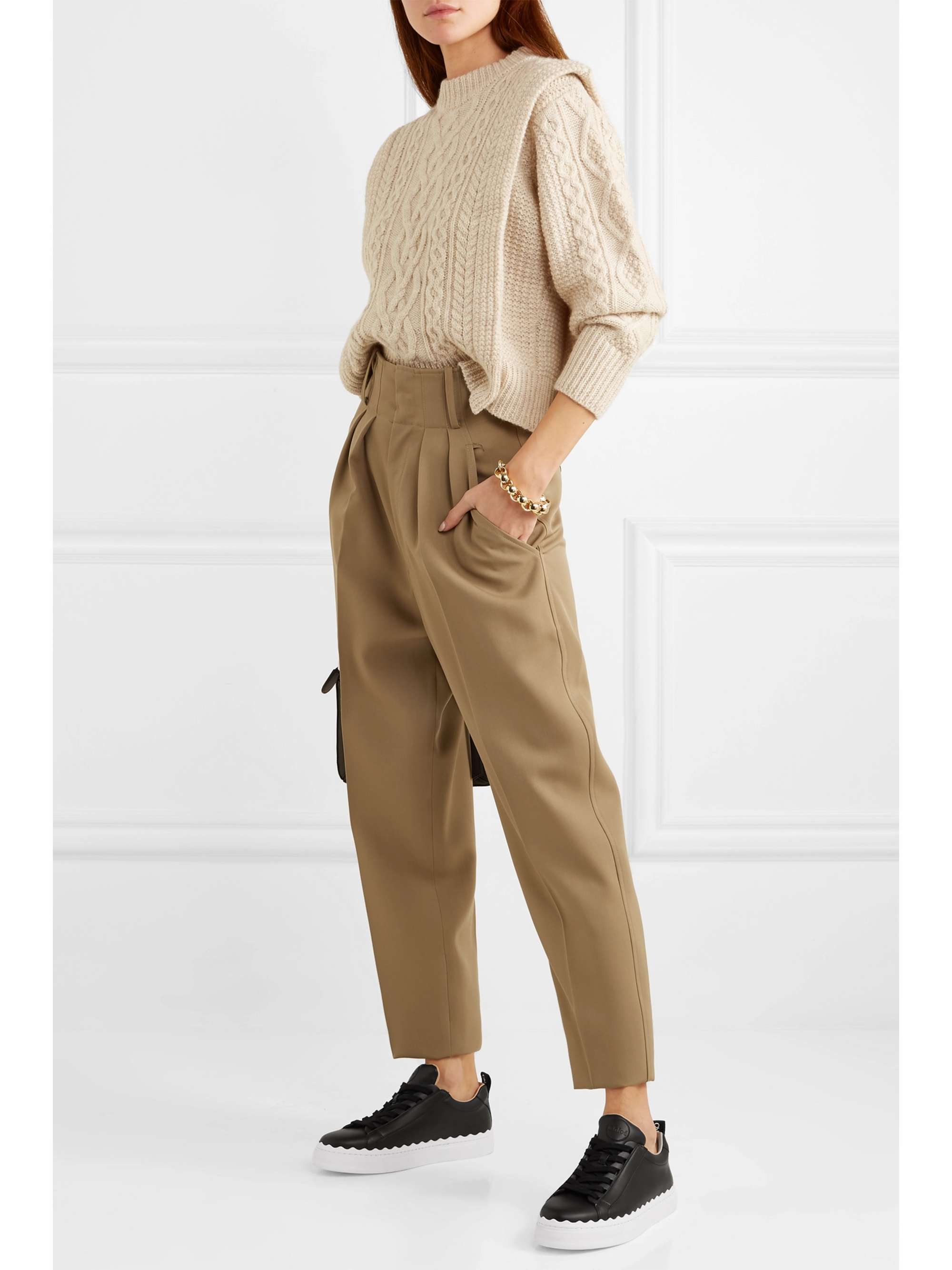 大きな割引 定番アイテム/ CHLOE Lauren scalloped leather sneakers スニーカー Lauren scalloped leather sneakers