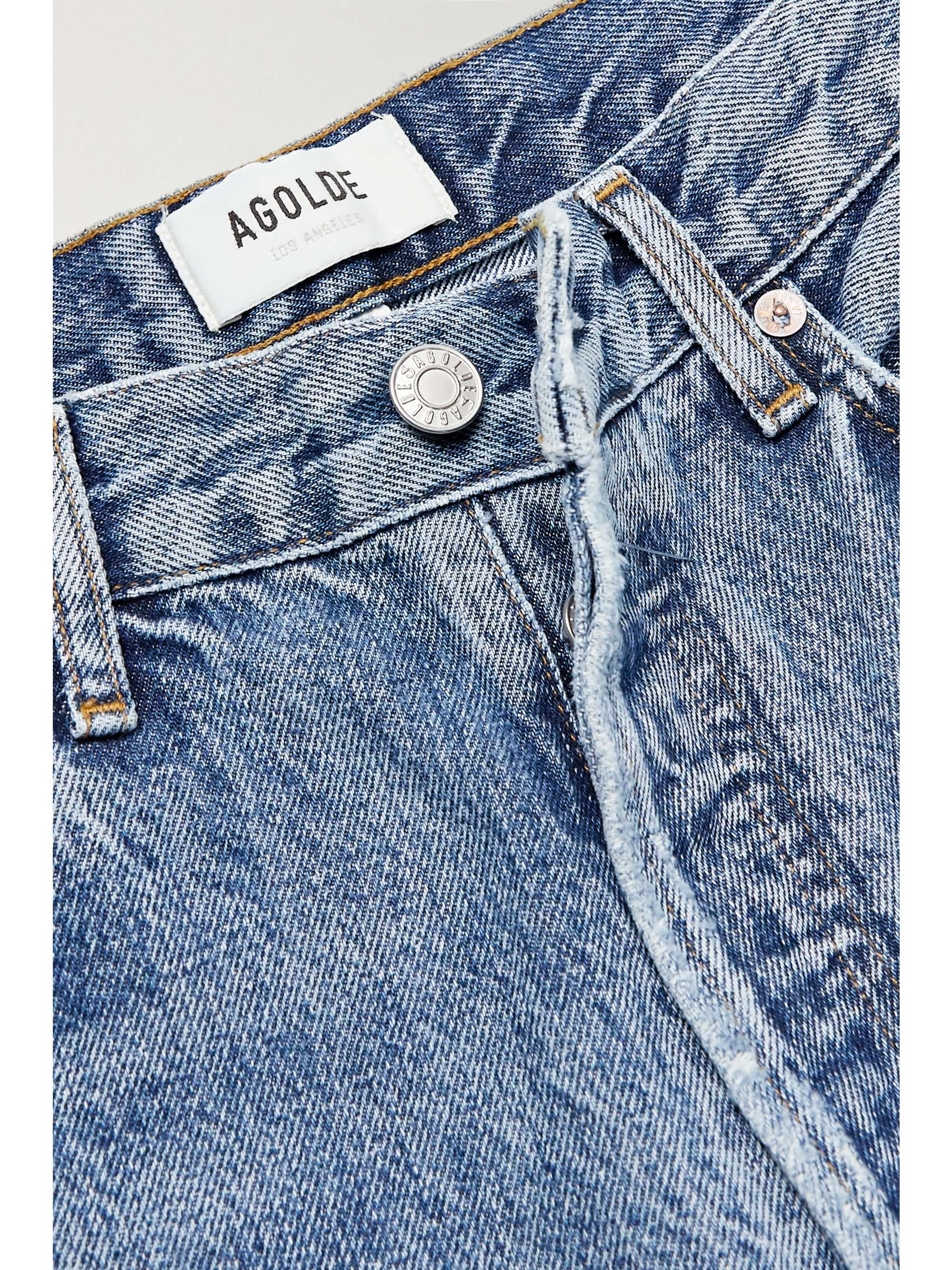 AGOLDE Jamie cropped frayed organic high-rise straight-leg jeans