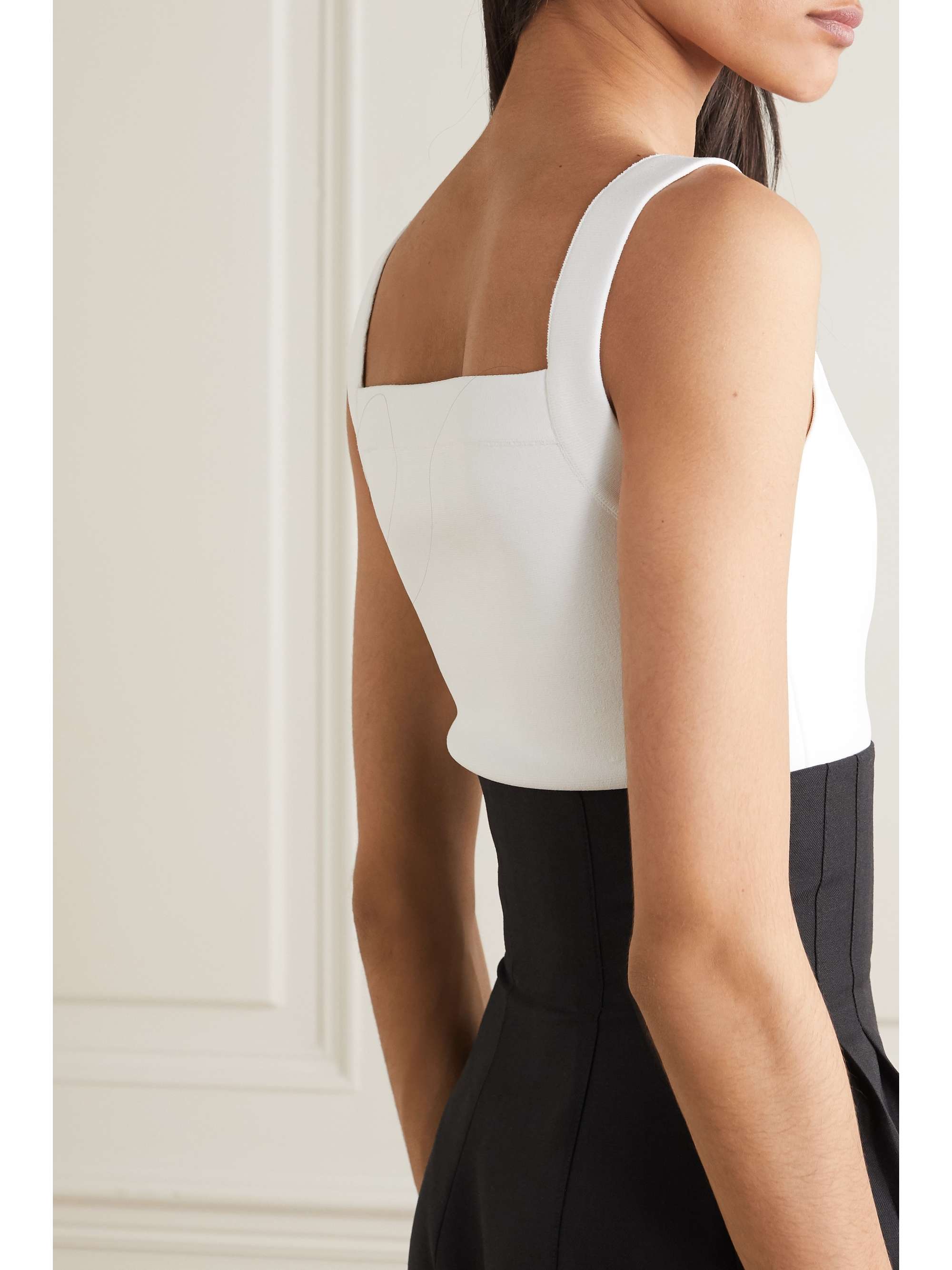 ALAÏA Cropped stretch-knit top