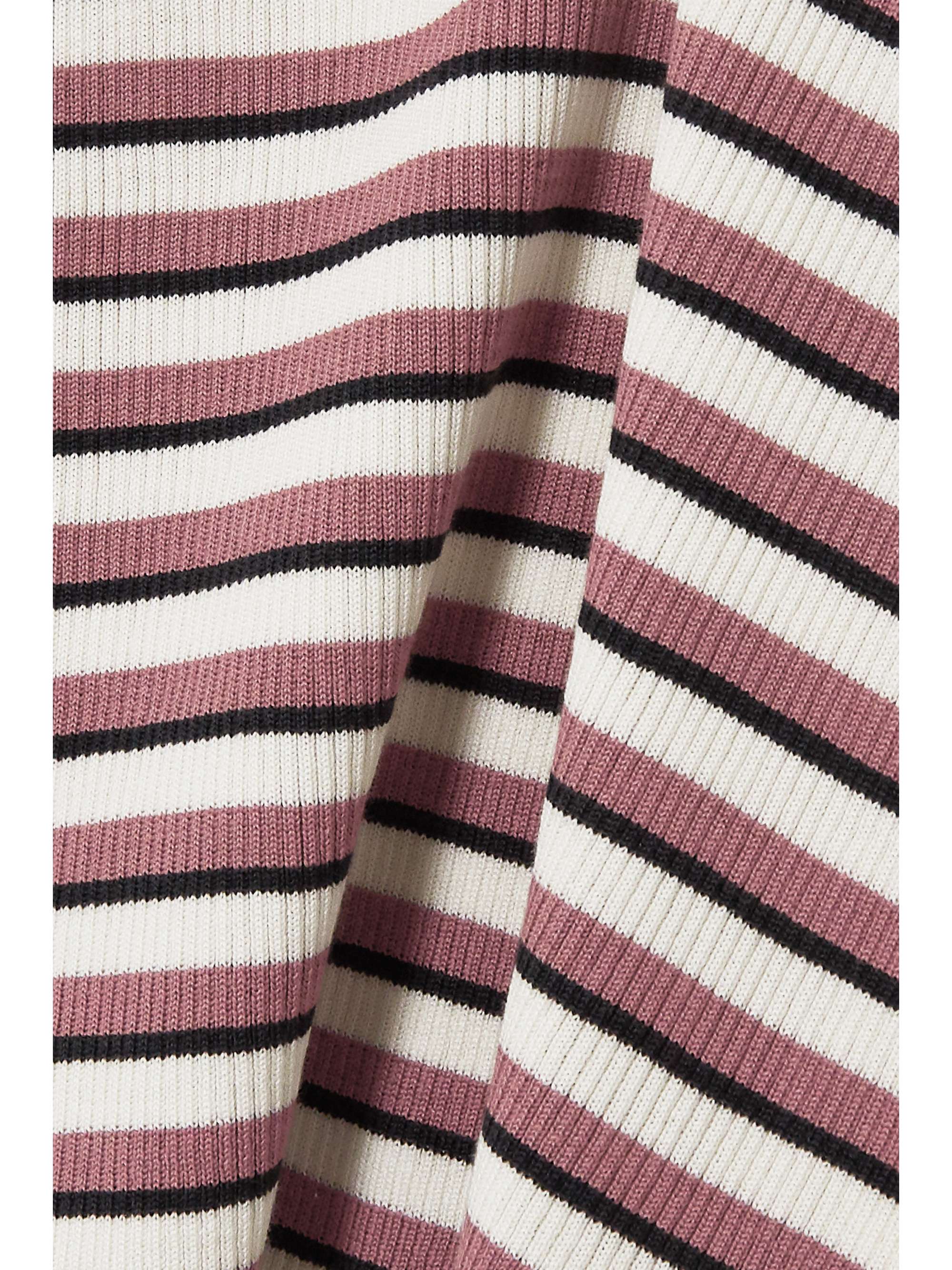 ALEXACHUNG Striped ribbed silk and cotton-blend top