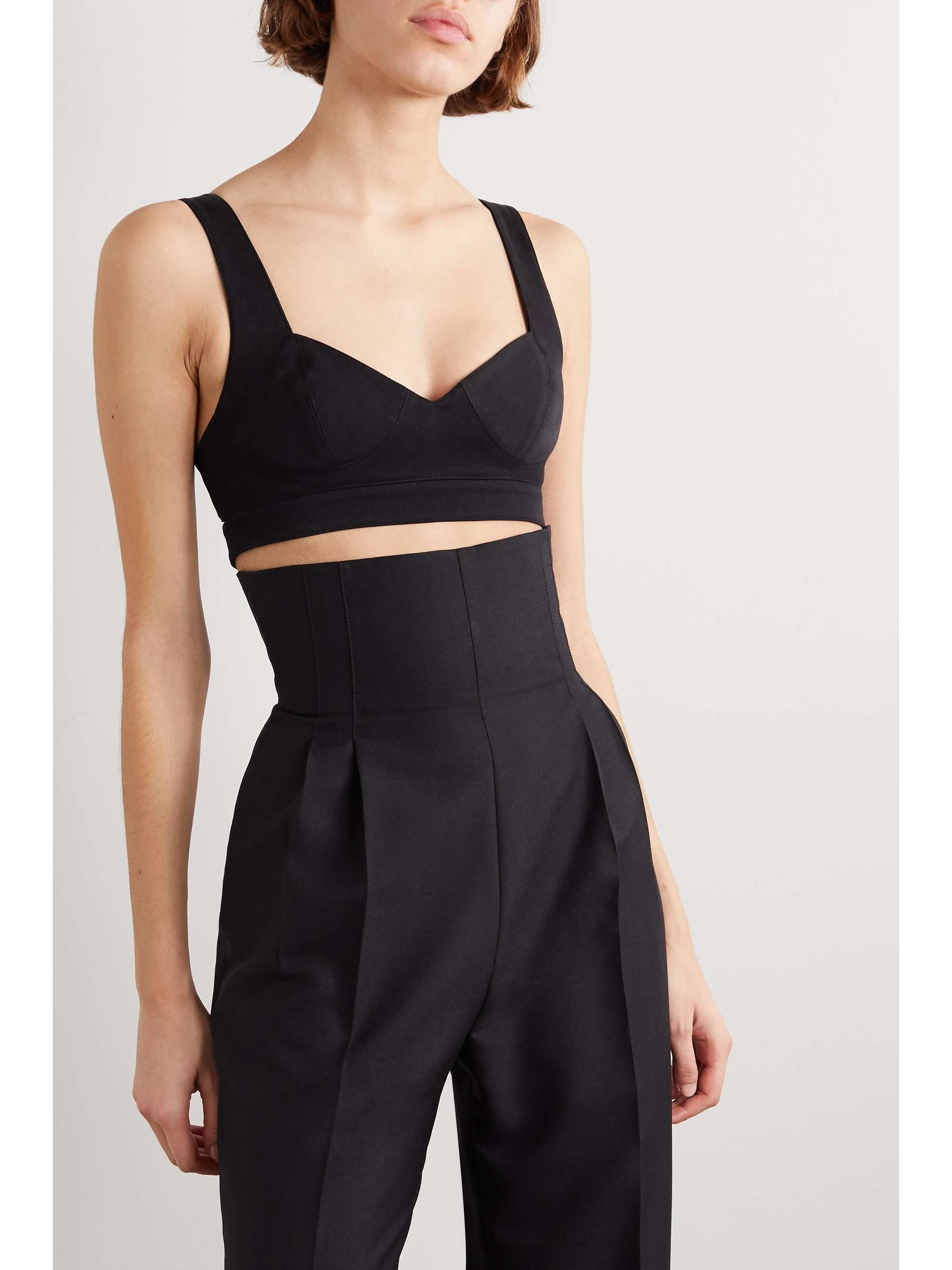 ALAÏA Cotton-gabardine bustier top