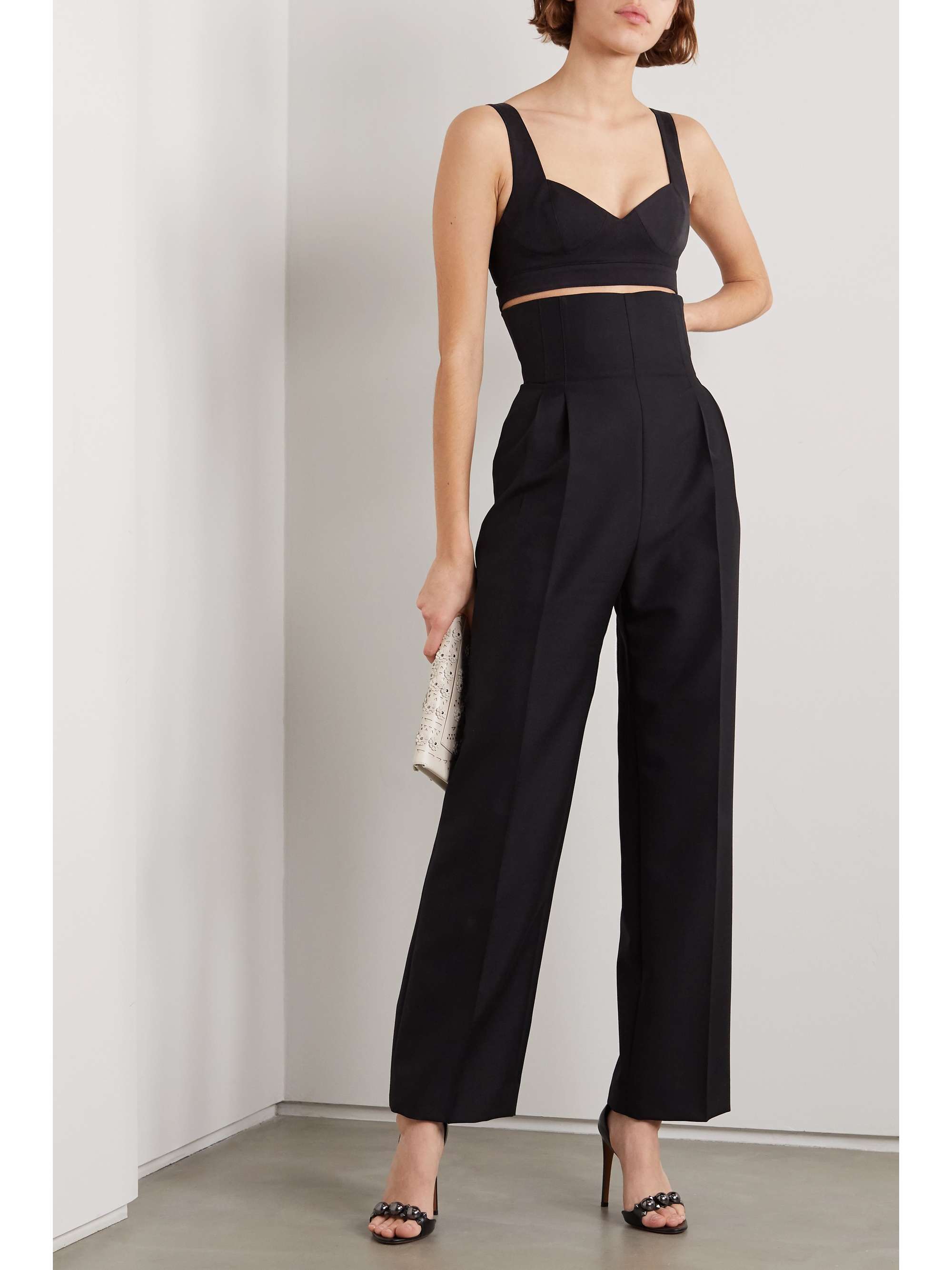 ALAÏA Cotton-gabardine bustier top