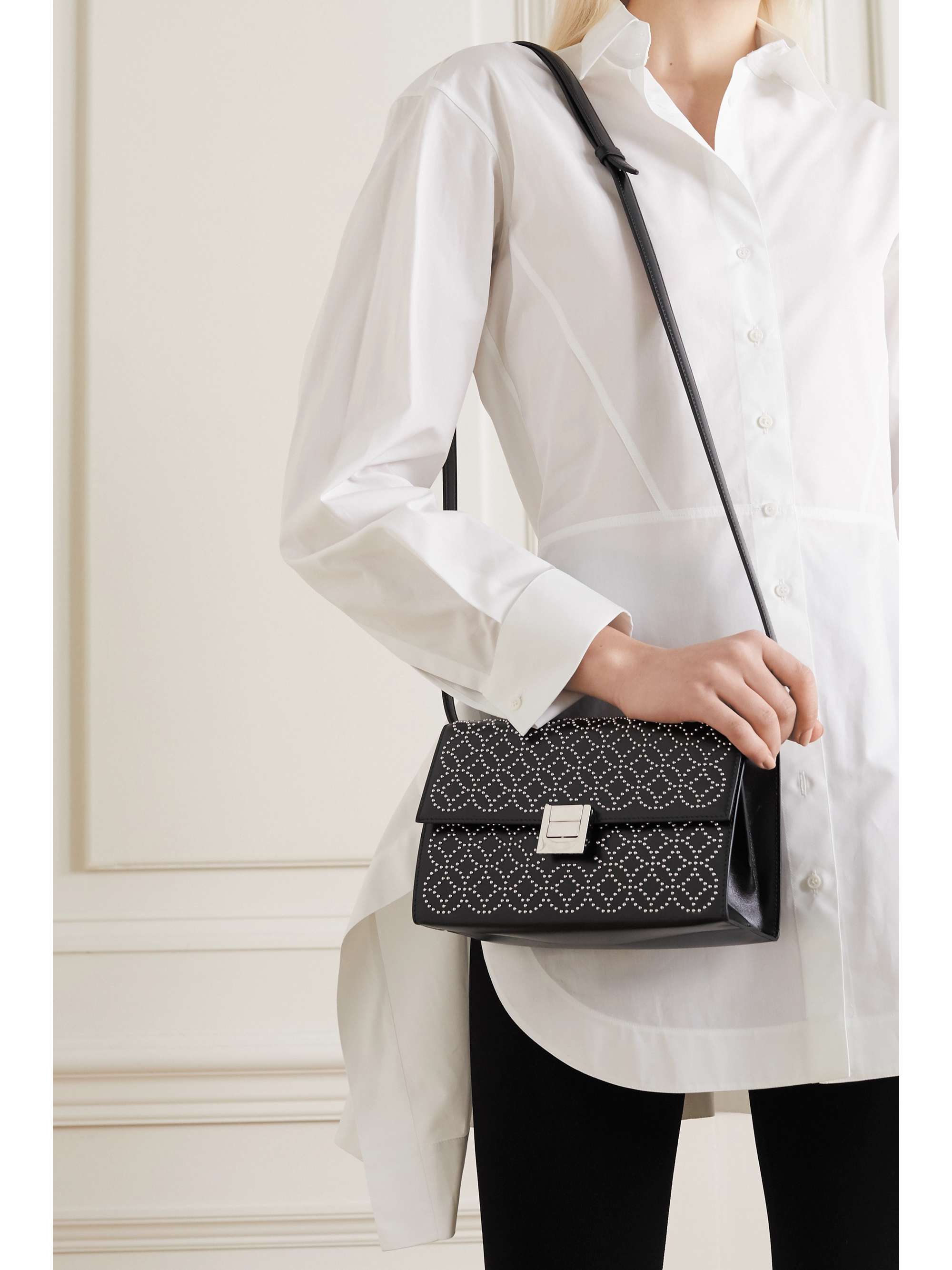 ALAÏA Clara medium studded leather shoulder bag