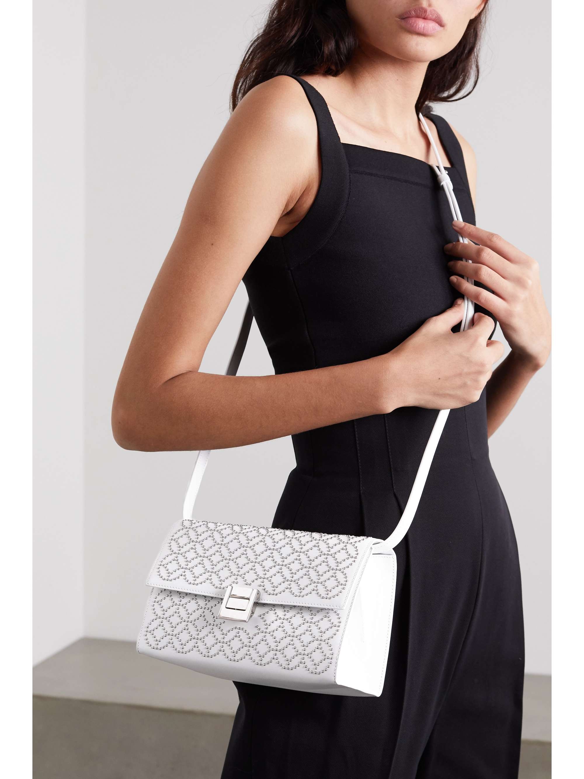 ALAÏA Clara medium studded leather shoulder bag