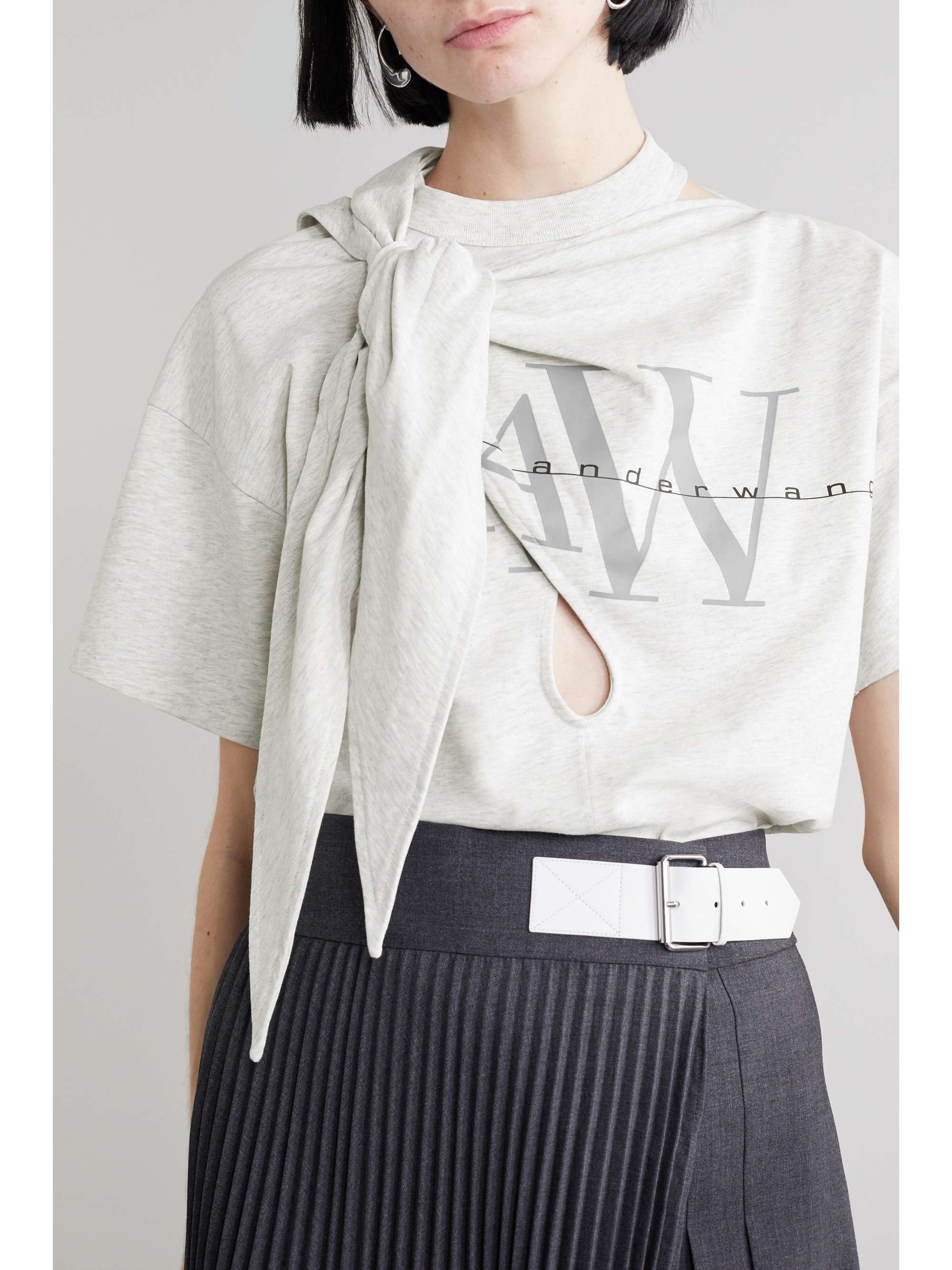 ALEXANDER WANG 结饰挖剪印花纯棉平纹布 T 恤