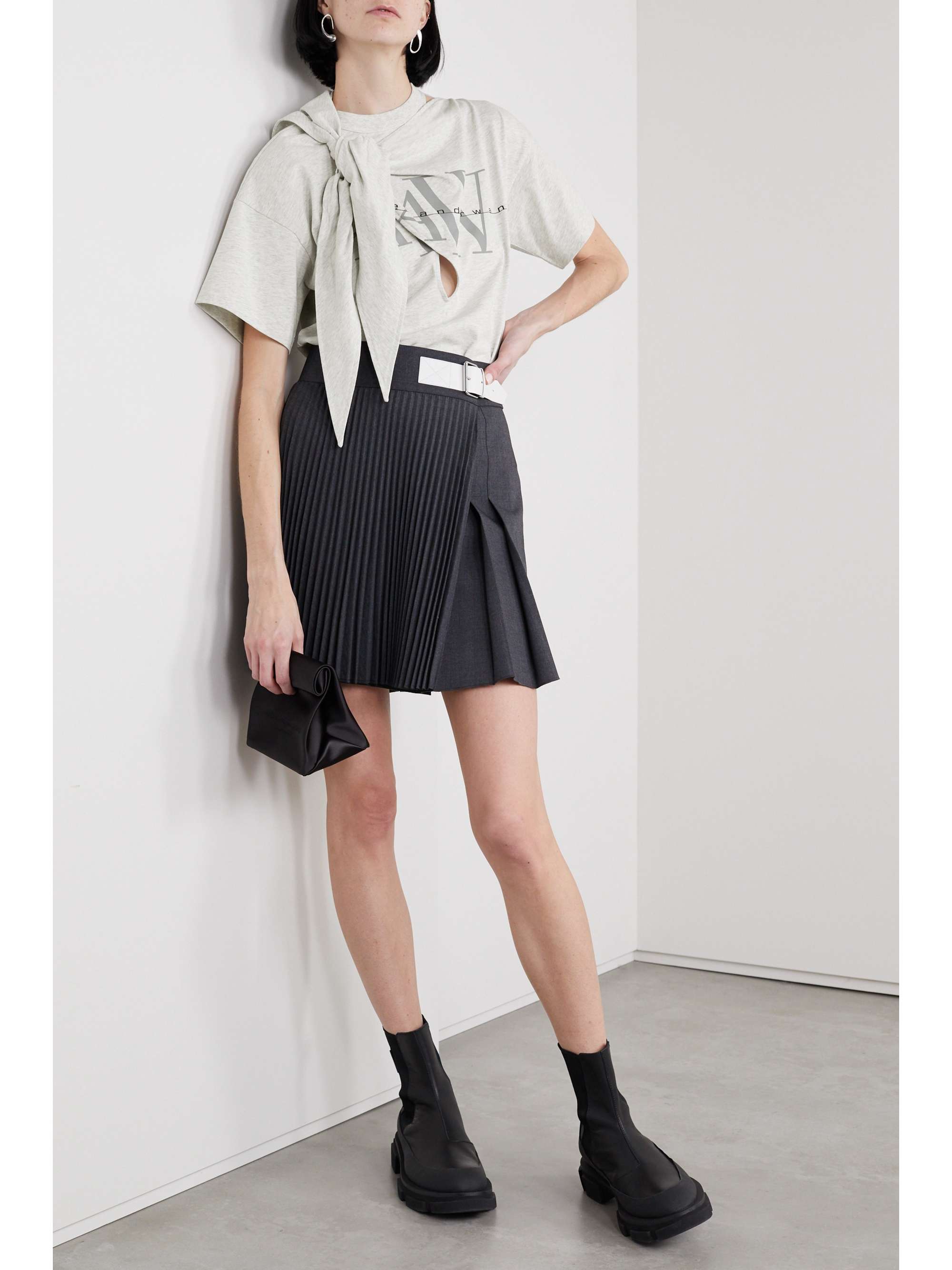 ALEXANDER WANG 结饰挖剪印花纯棉平纹布 T 恤