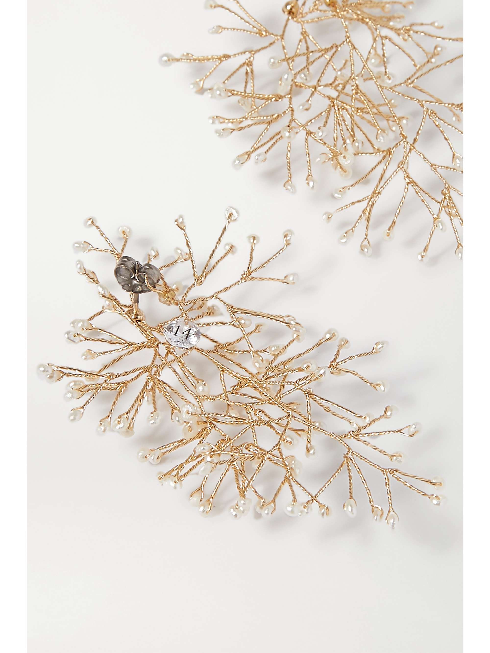 14 / Quatorze Gold-tone pearl earrings