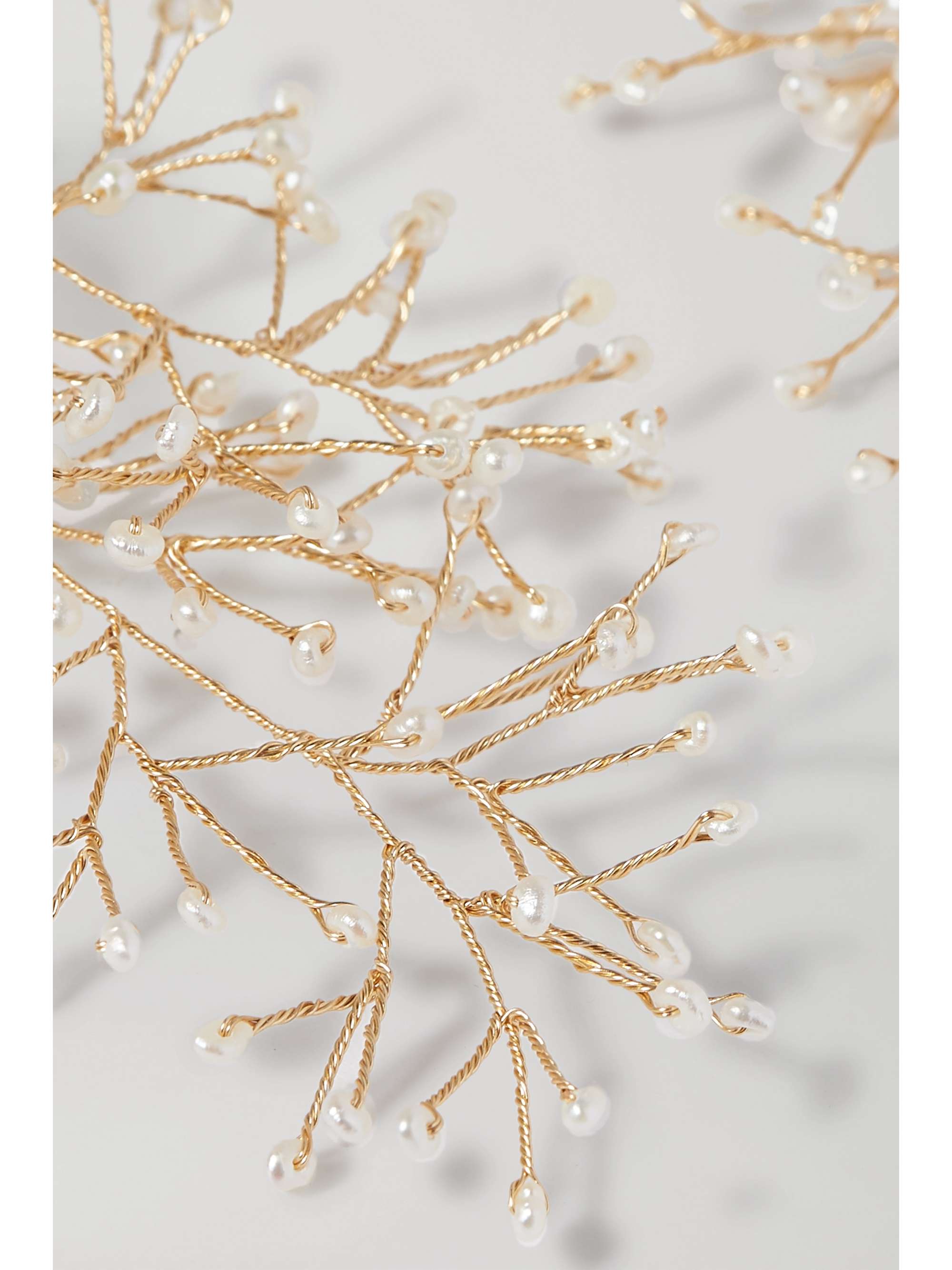14 / Quatorze Gold-tone pearl earrings