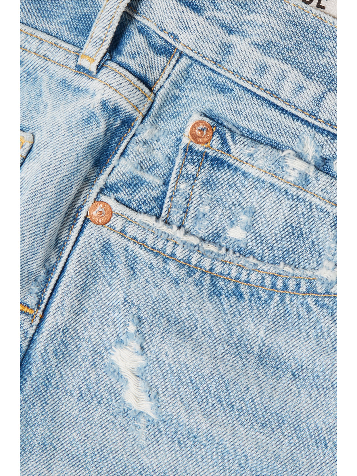 Shop Agolde Parker Vintage Cutoff Organic Denim Shorts In Light Denim