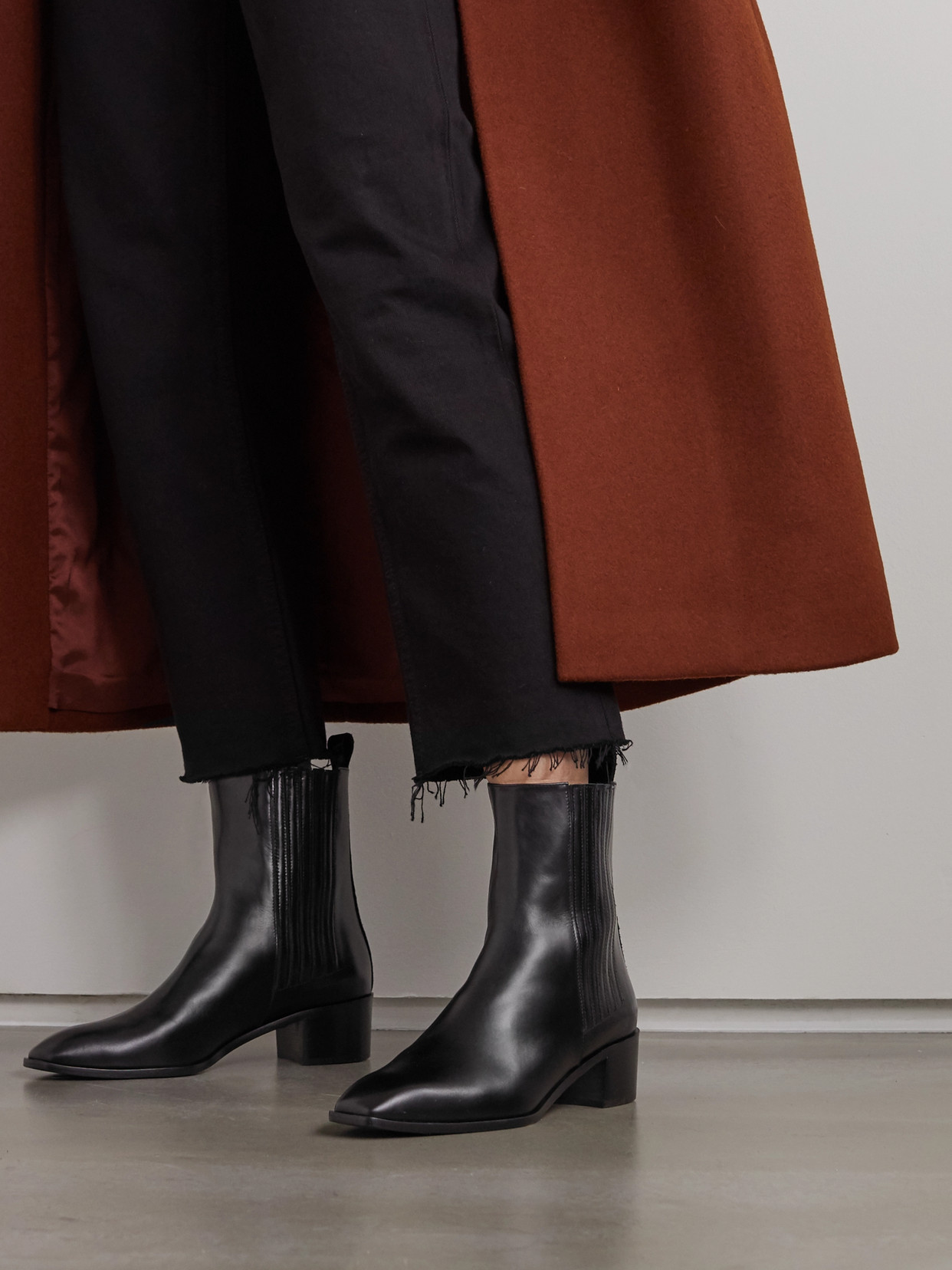 Shop Aeyde Neil Leather Chelsea Boots In Black