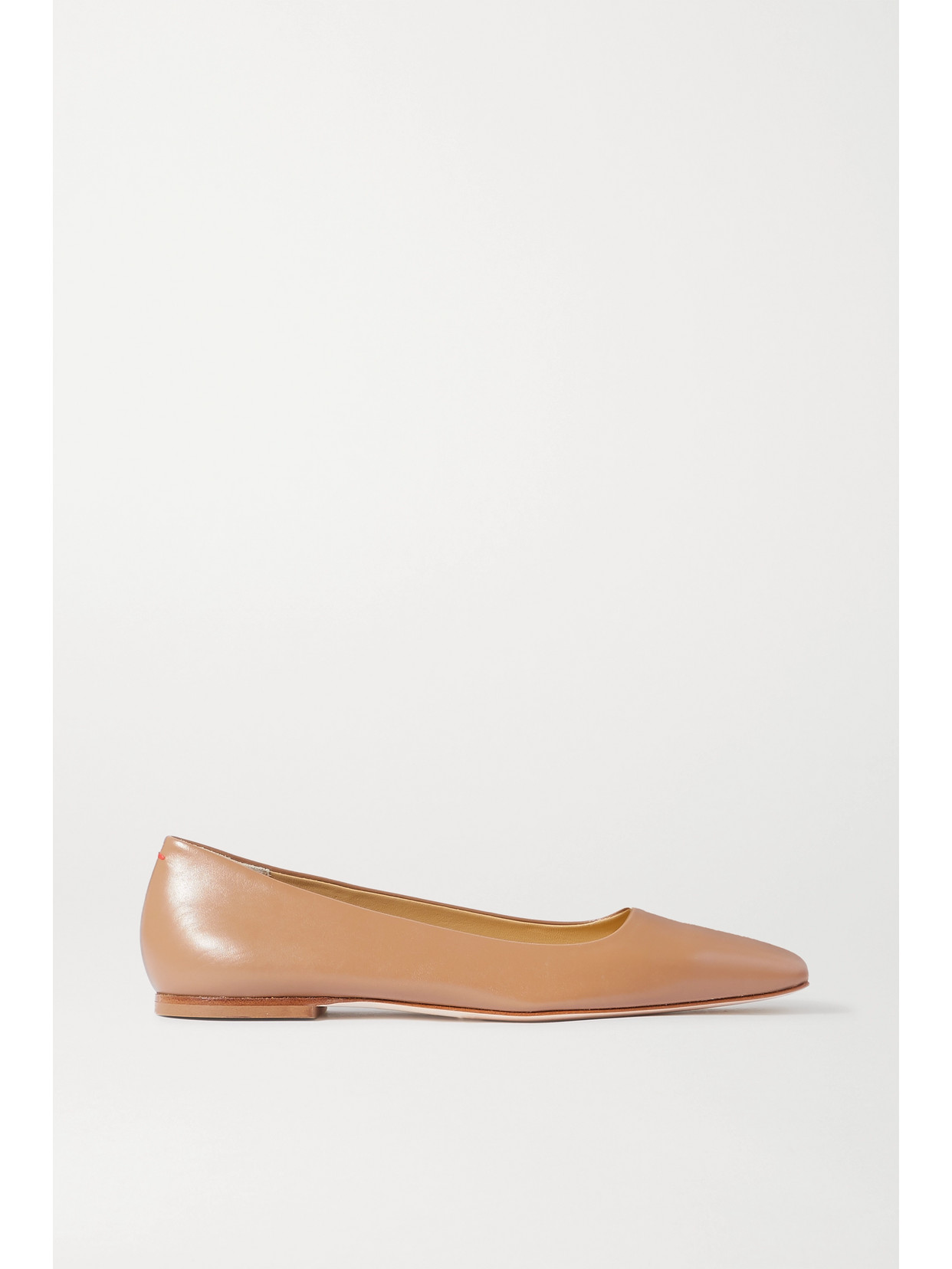 Shop Aeyde Gina Leather Ballet Flats In Neutral