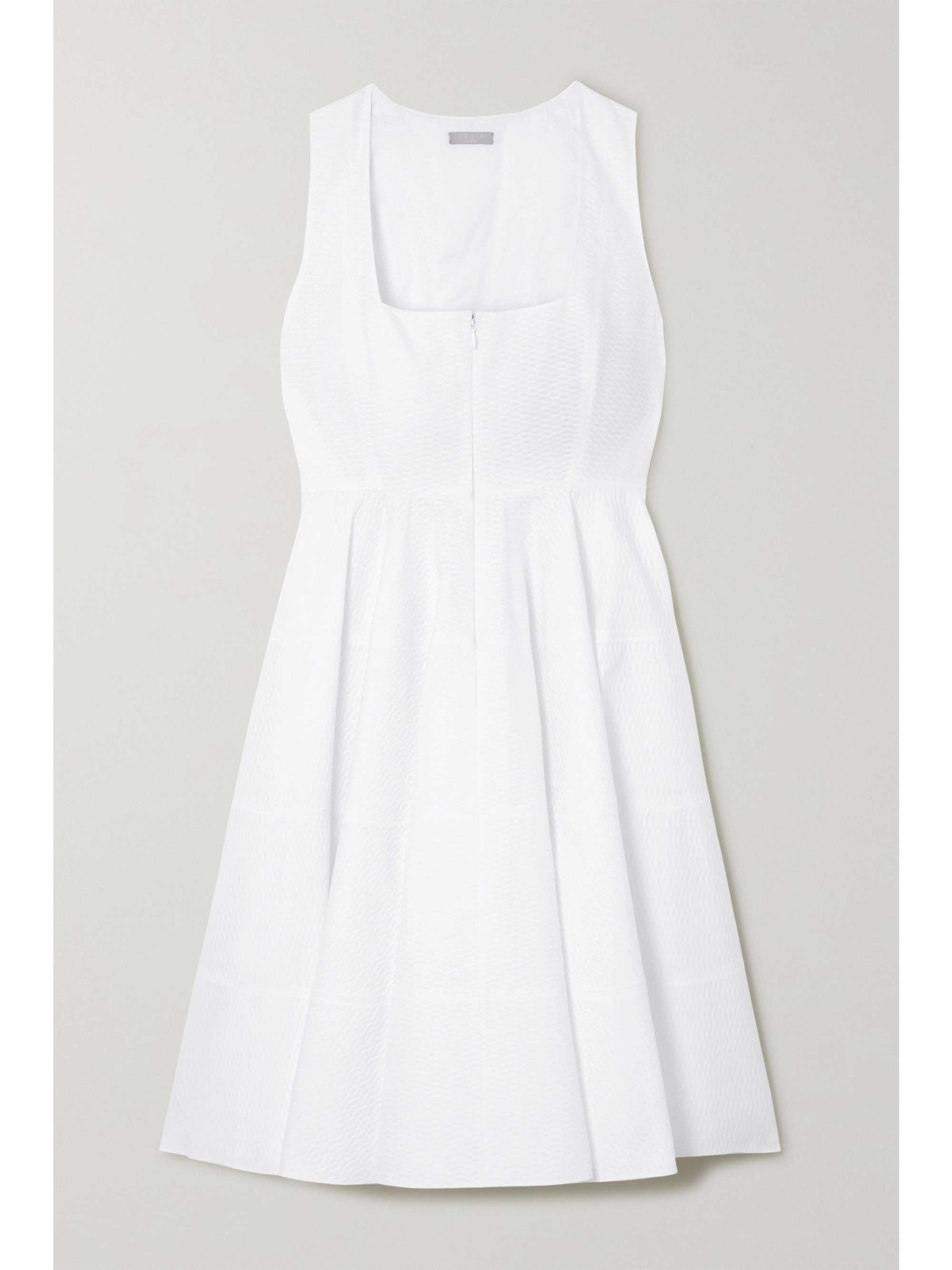 ALAÏA Pleated cotton-jacquard mini dress