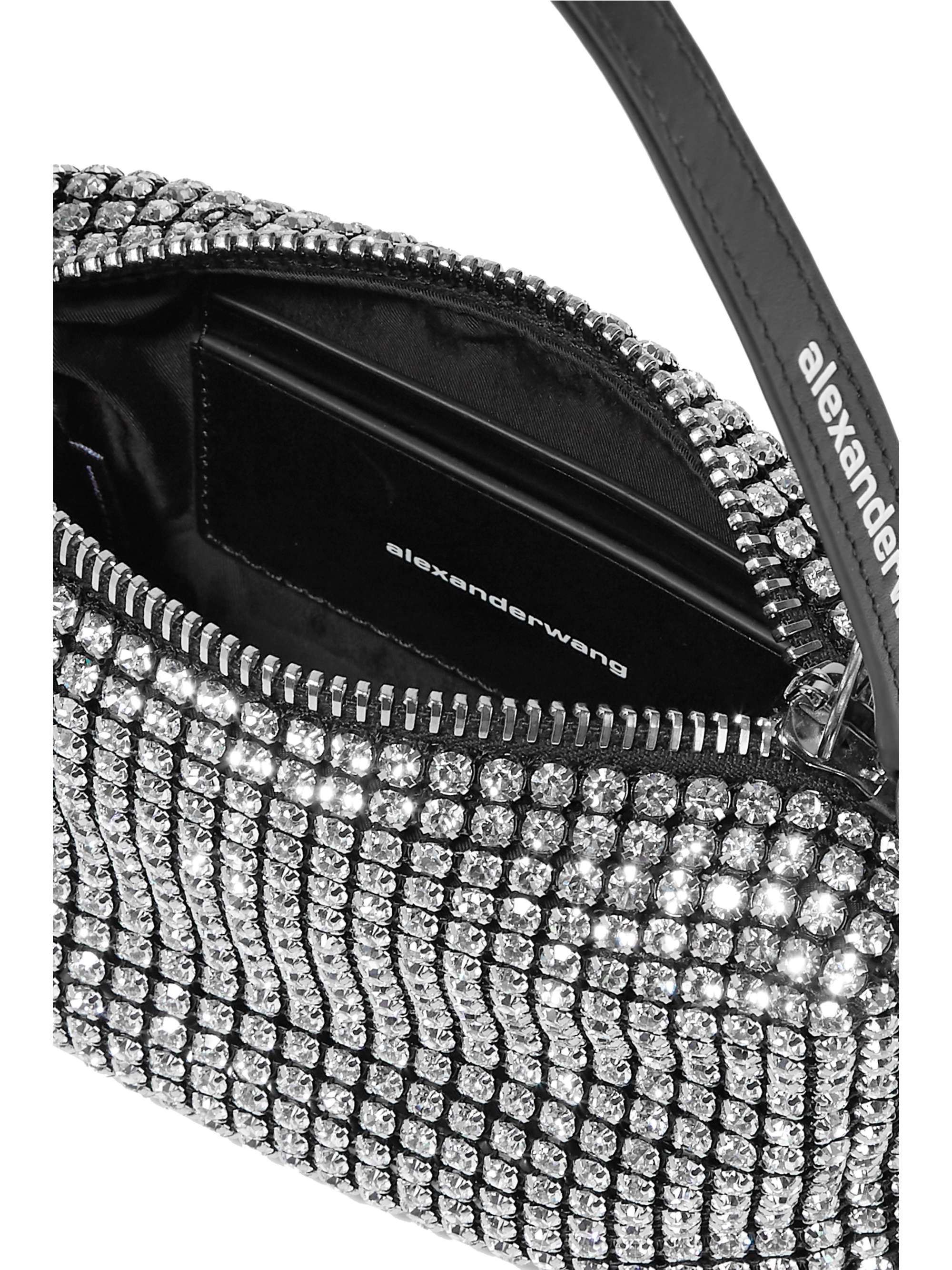 ALEXANDER WANG Crystal-embellished mesh shoulder bag