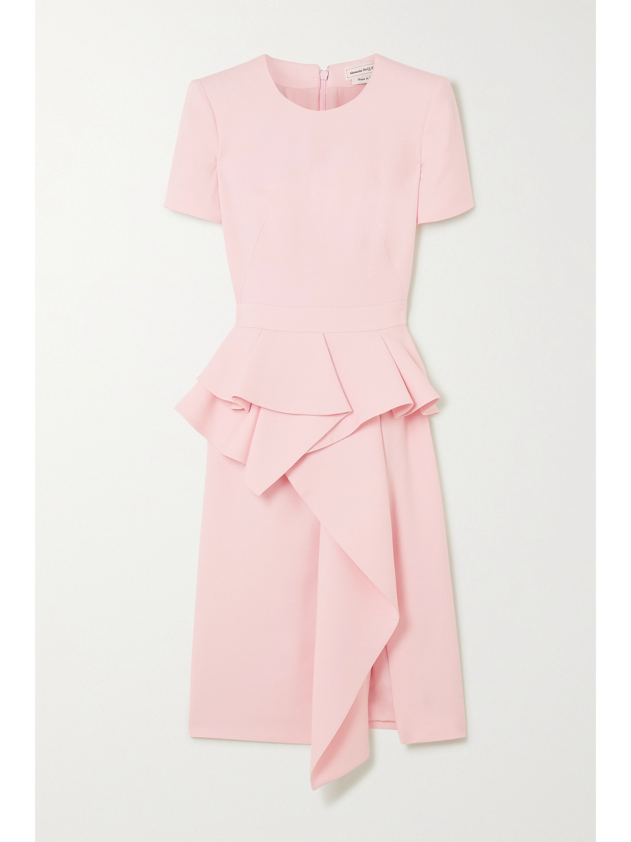 Alexander McQueen - Ruffled Wool-blend Peplum Dress - Pink