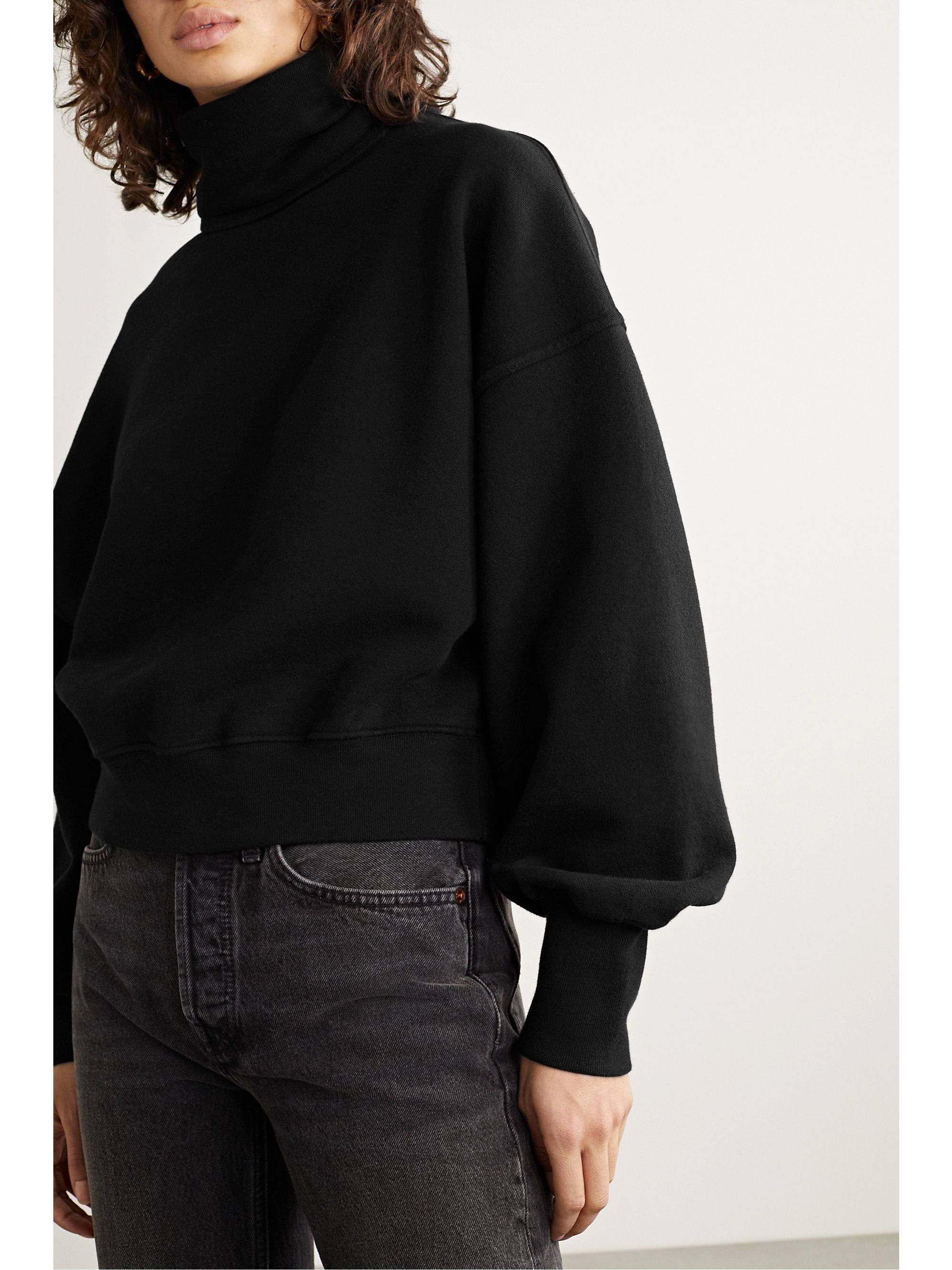 cropped turtleneck sweatshirt