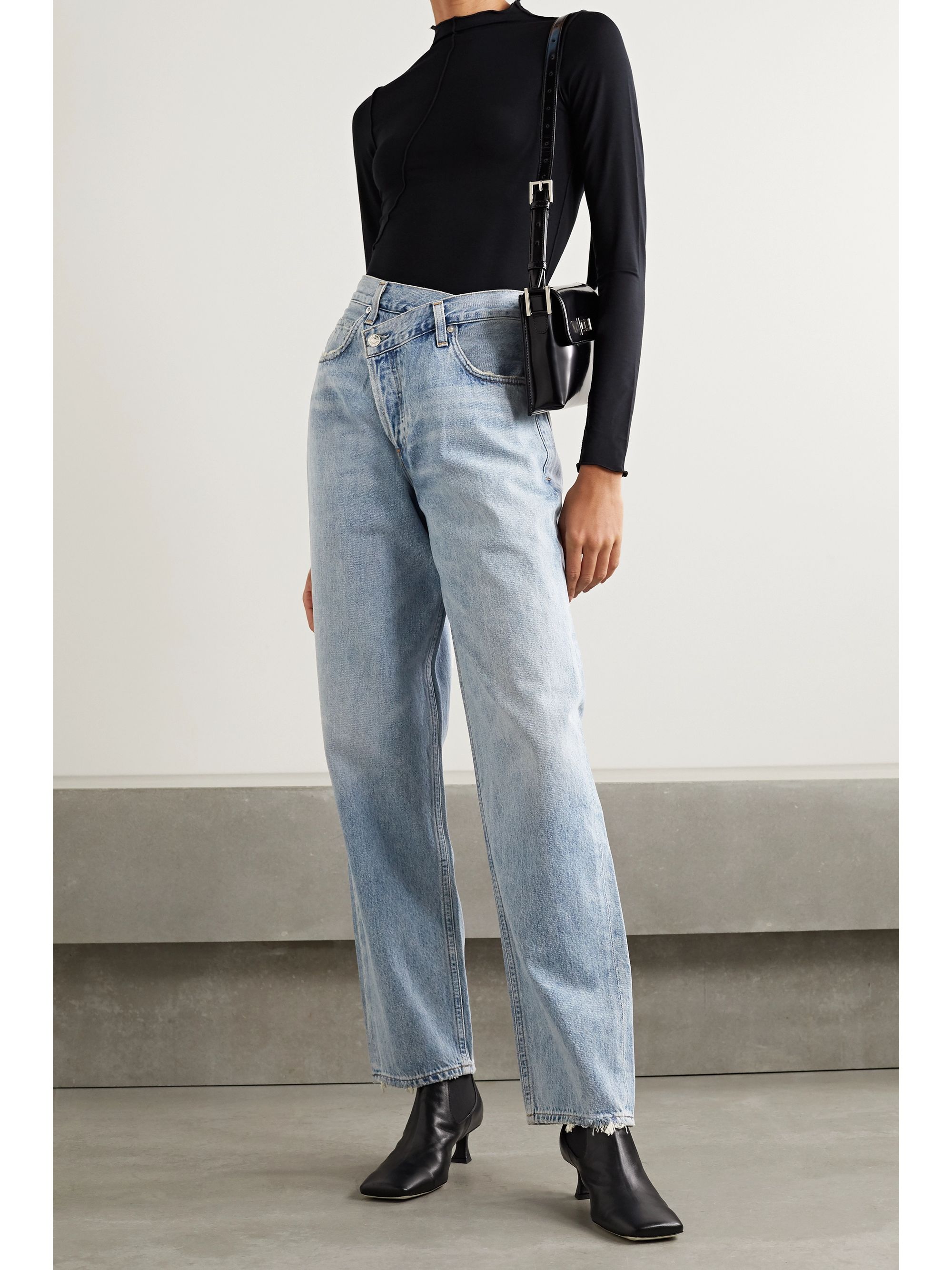 agolde criss cross straight leg jean