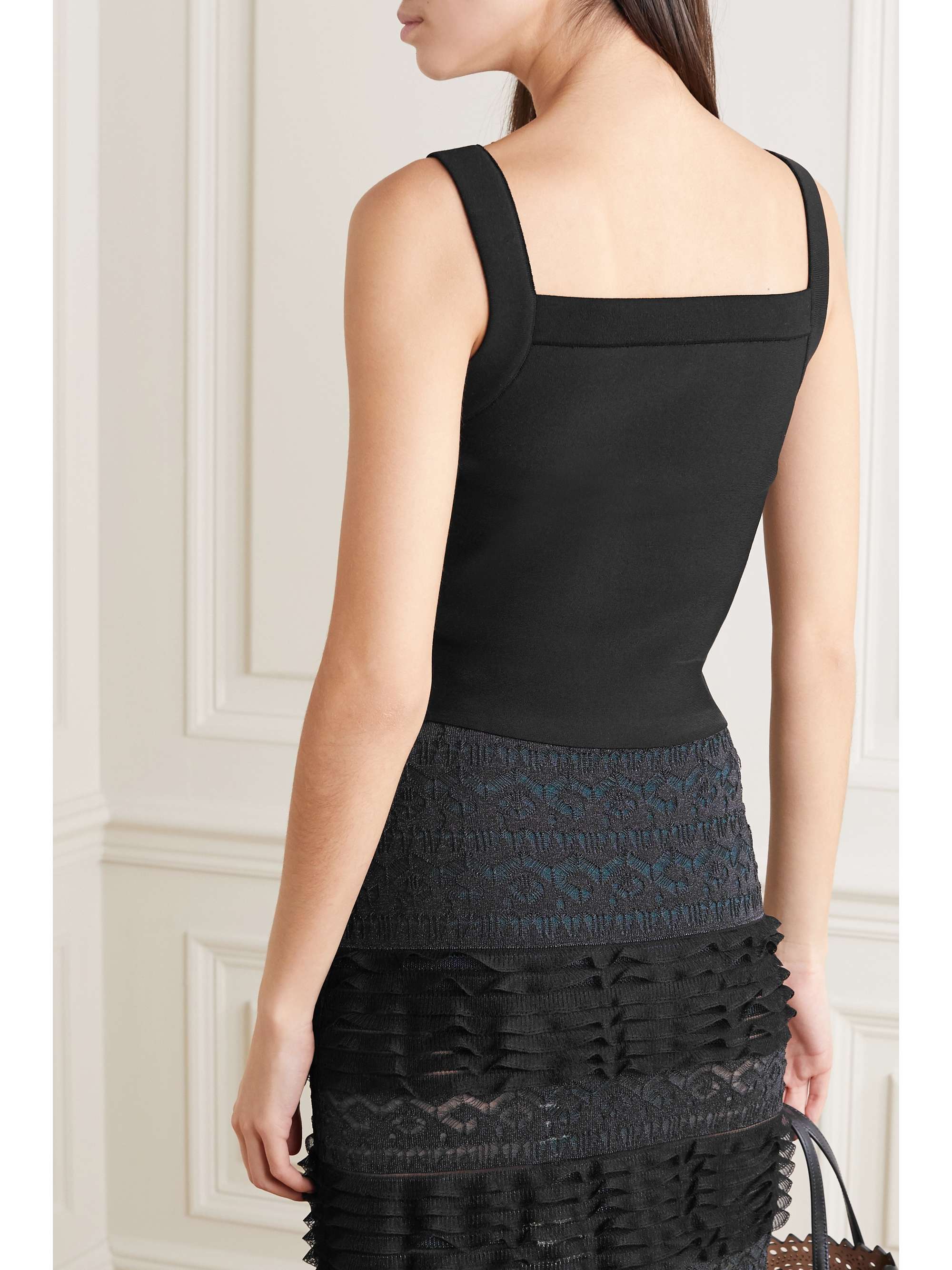 ALAÏA Cropped stretch-knit top