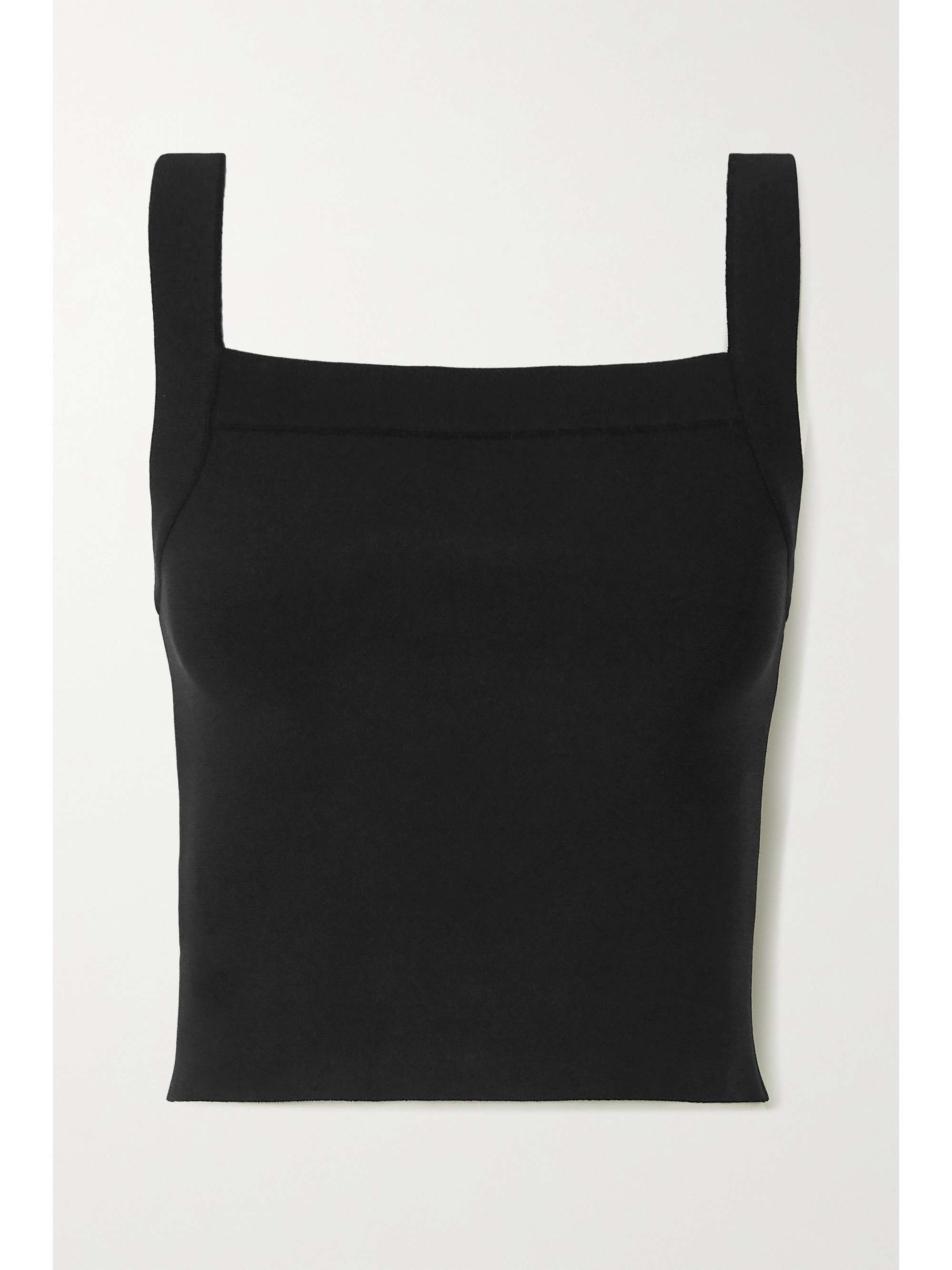 Black Cropped stretch-knit top | ALAÏA | NET-A-PORTER