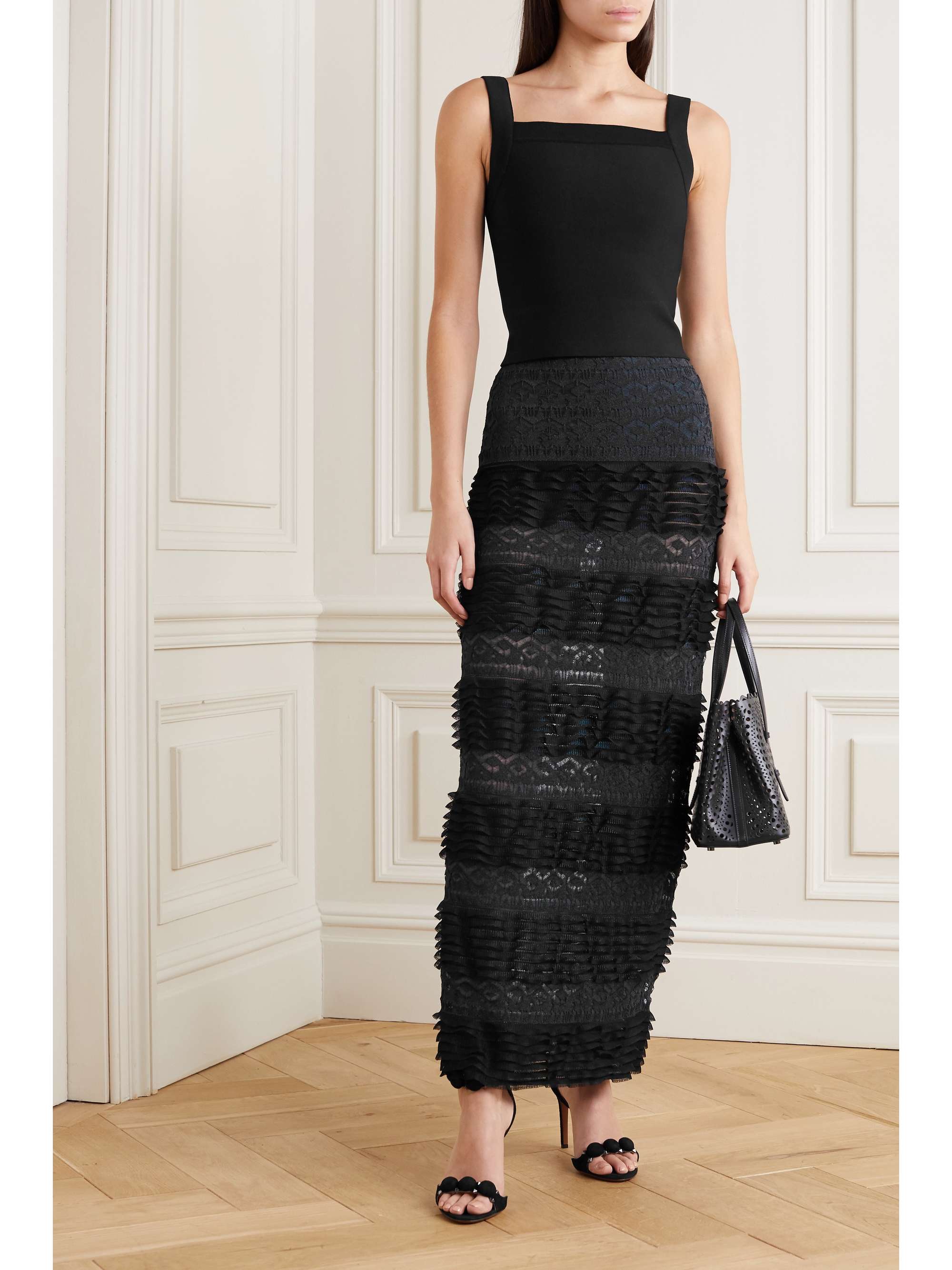 ALAÏA Cropped stretch-knit top