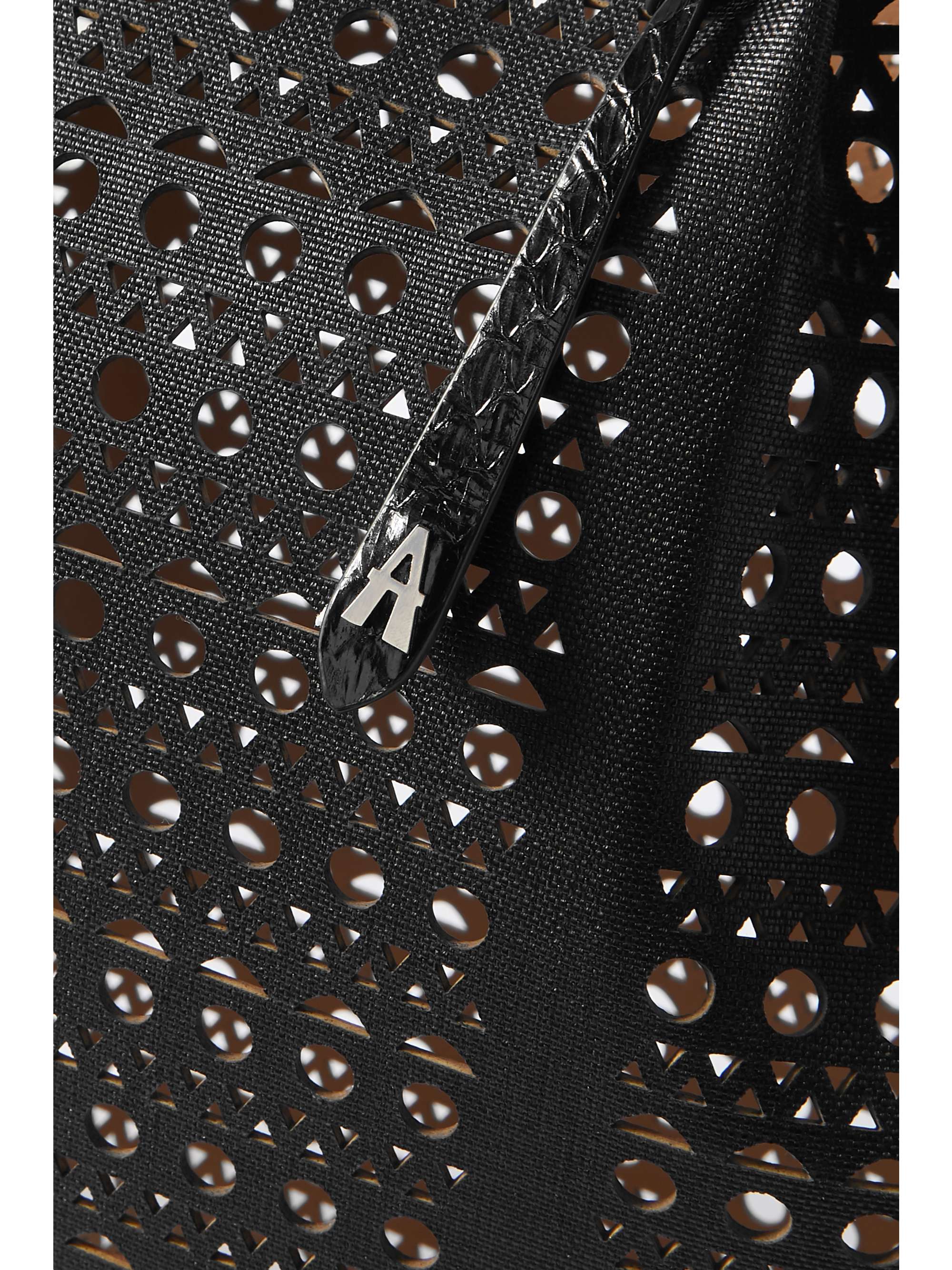 ALAÏA Garance large elaphe-trimmed laser-cut faux leather tote