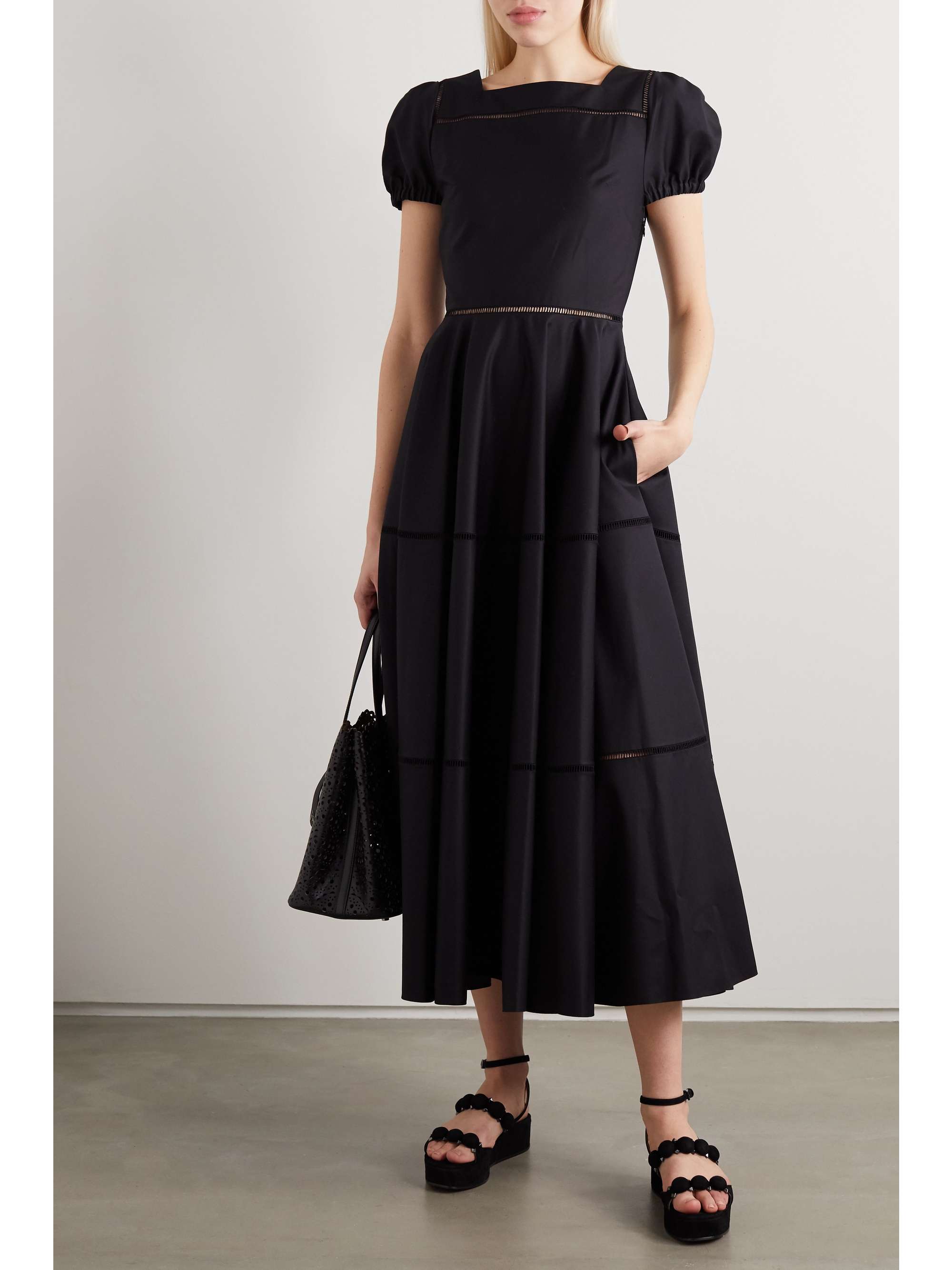 Black Cotton-poplin midi dress | ALAÏA ...