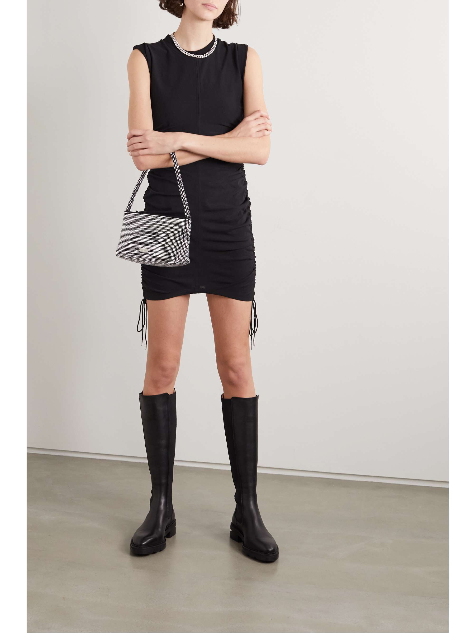 T BY ALEXANDER WANG Wash and Go ruched cotton-jersey mini dress