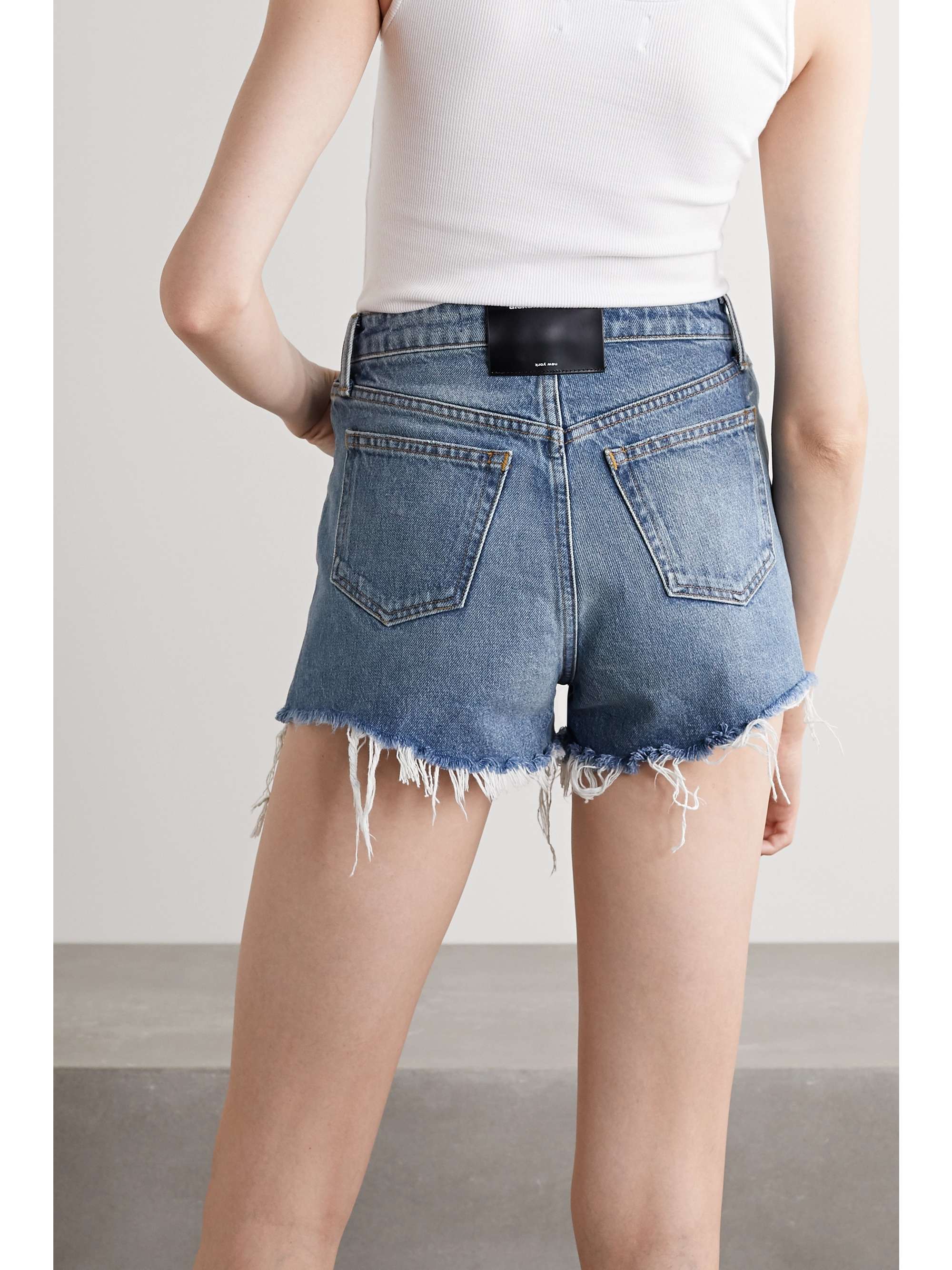 ALEXANDER WANG Bite frayed denim shorts